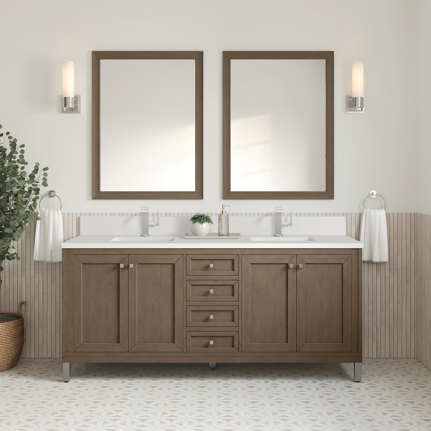 
                  
                    Chicago 72" Double Bathroom Vanity in Walnut Whisper
                  
                
