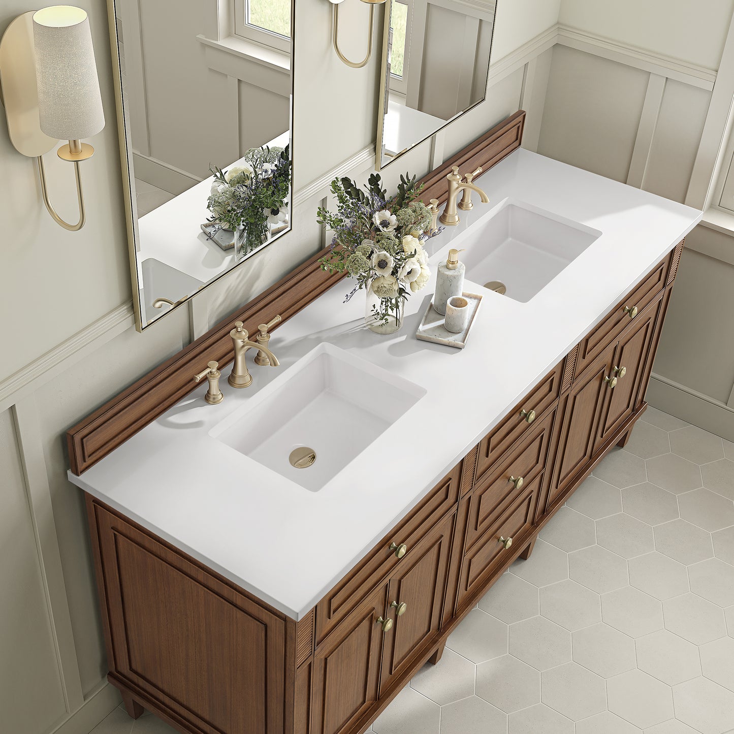 
                  
                    Lorelai 72" Double Vanity in Mid-Century Walnut
                  
                