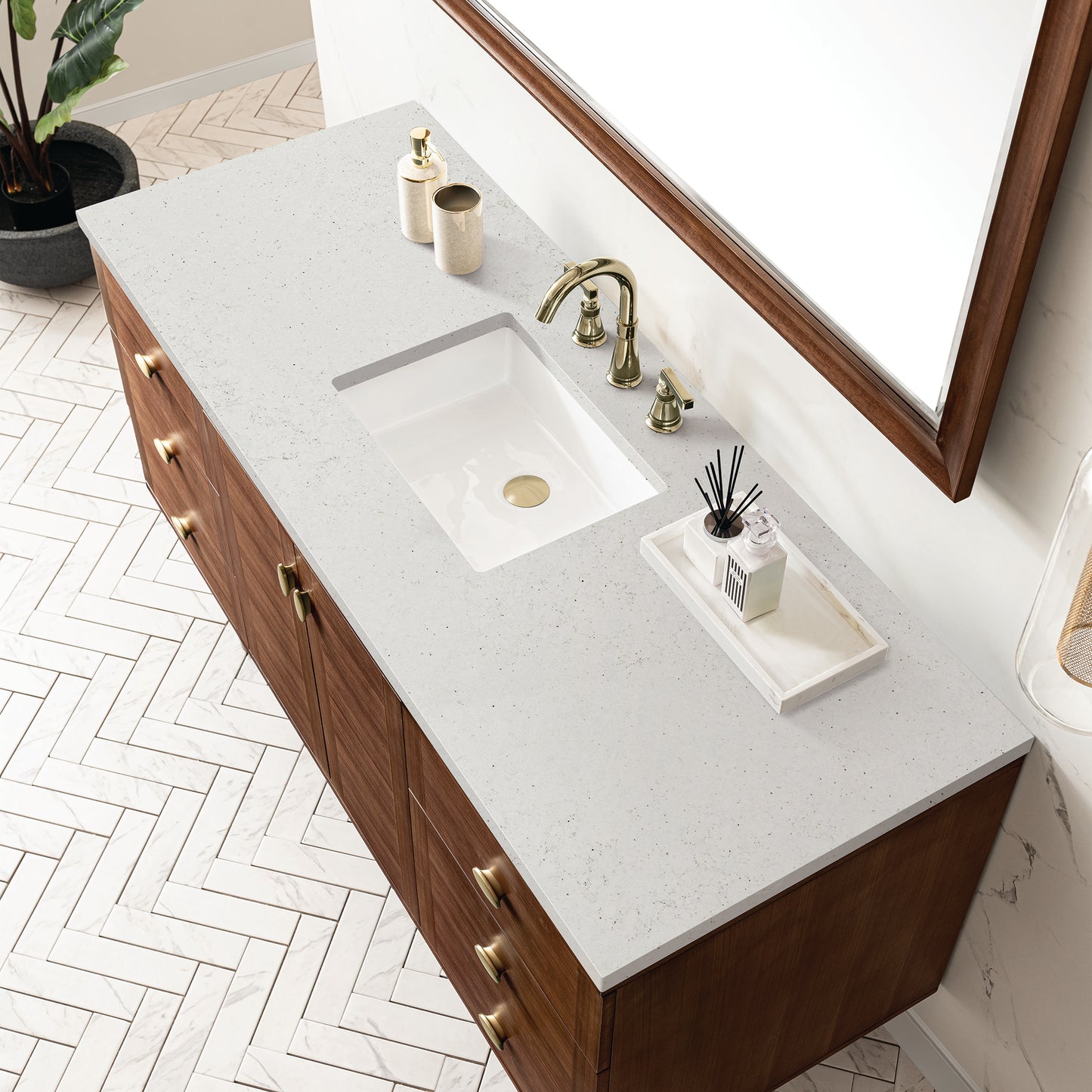 
                  
                    Amberly 60" Single Vanity in Mid-Century Walnut
                  
                