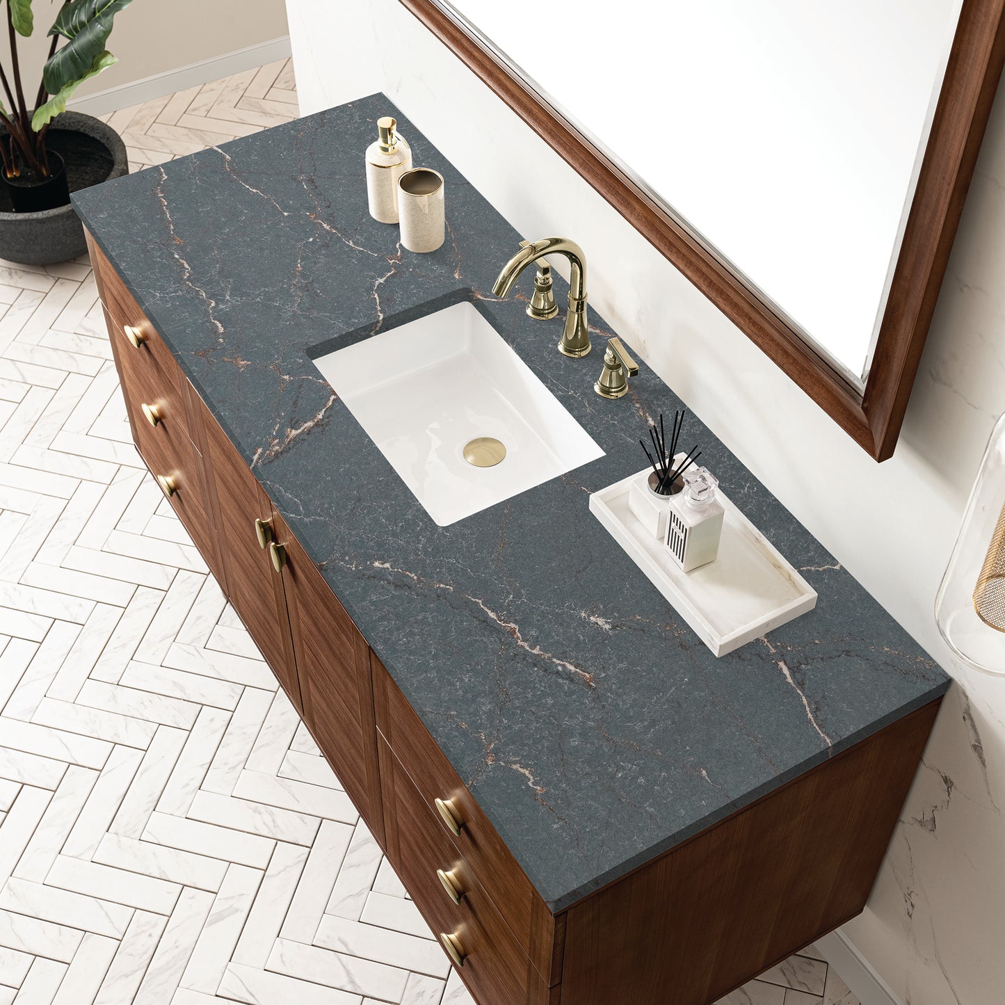 
                  
                    Amberly 60" Single Vanity in Mid-Century Walnut
                  
                