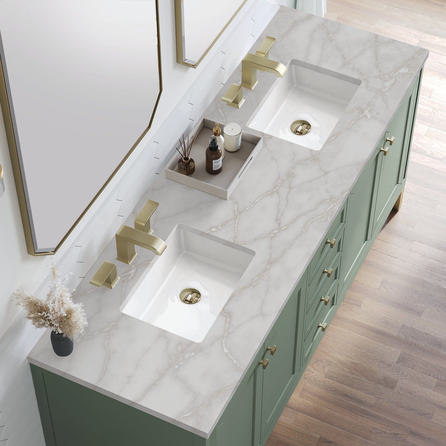 
                  
                    Chicago 72" Double Bathroom Vanity in Smokey Celadon
                  
                