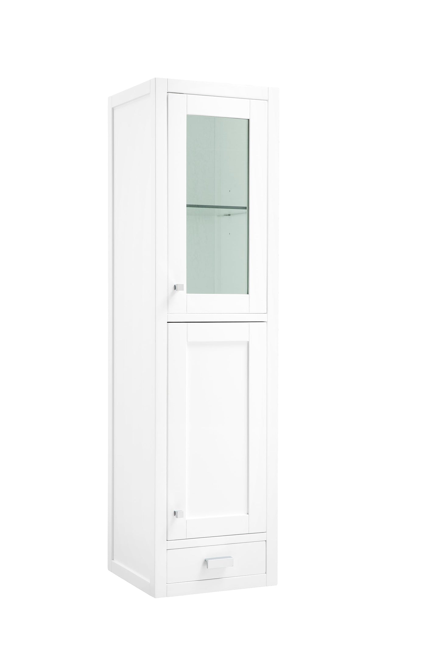 
                  
                    Addison 15" Glossy White Grand Tower Hutch - Left Storage James Martin Vanities Glossy White / Casablanca Natural Cork Panel 
                  
                