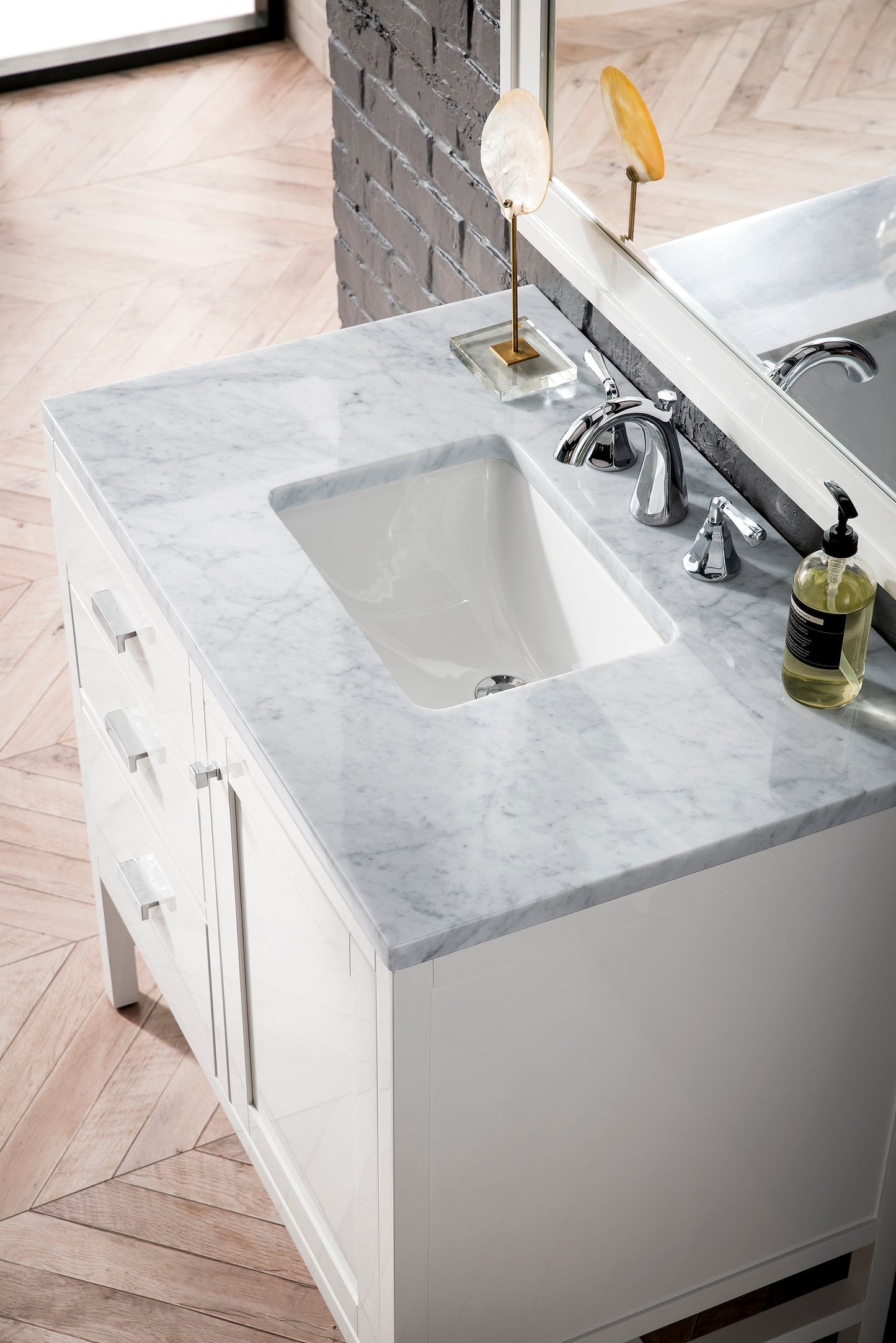 
                  
                    Addison 36" Single Vanity Cabinet in Glossy White Single Bathroom Vanity James Martin Vanities Carrara White Marble 
                  
                