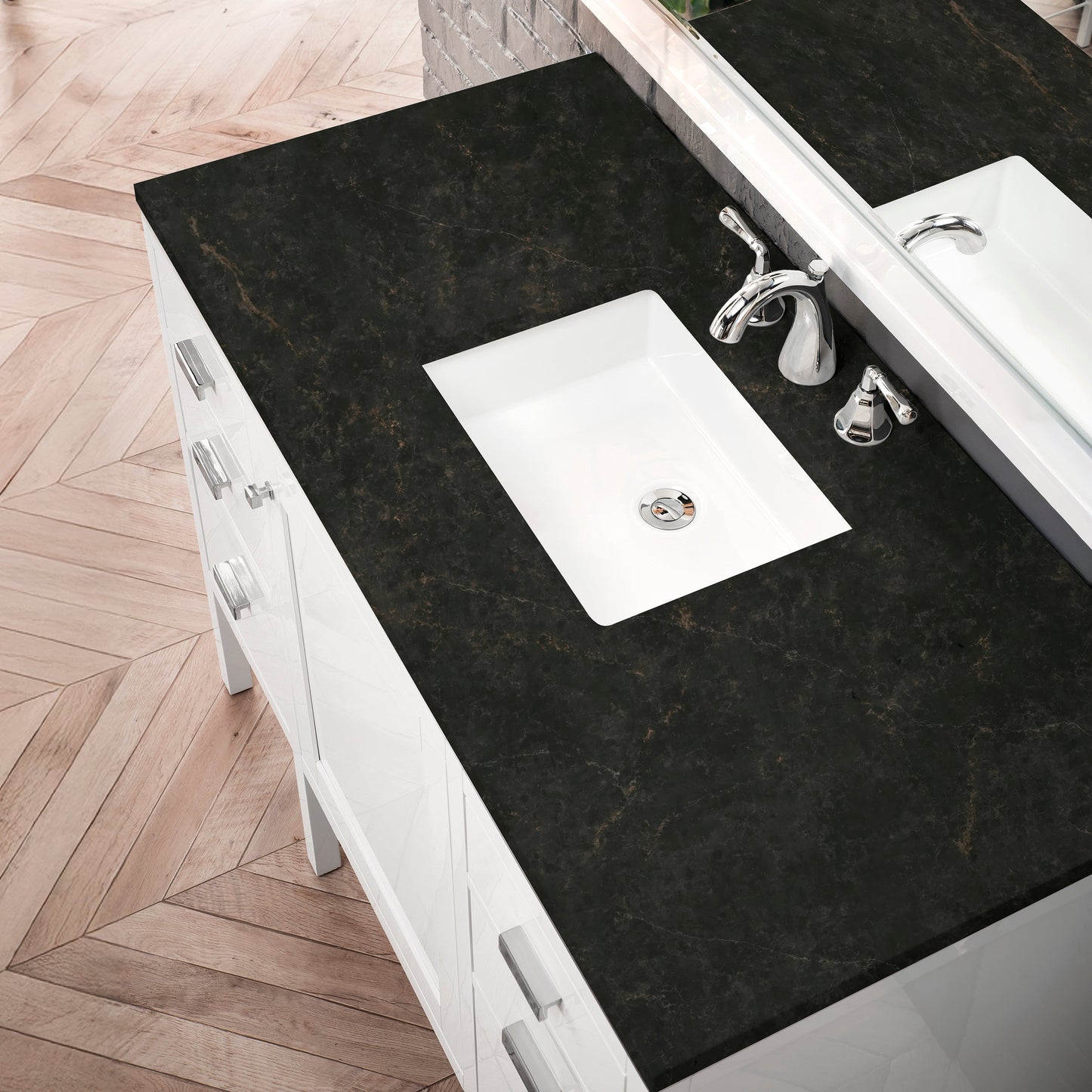 
                  
                    Addison 48" Single Vanity Cabinet in Glossy White Single Bathroom Vanity James Martin Vanities Phantome Eclos 
                  
                