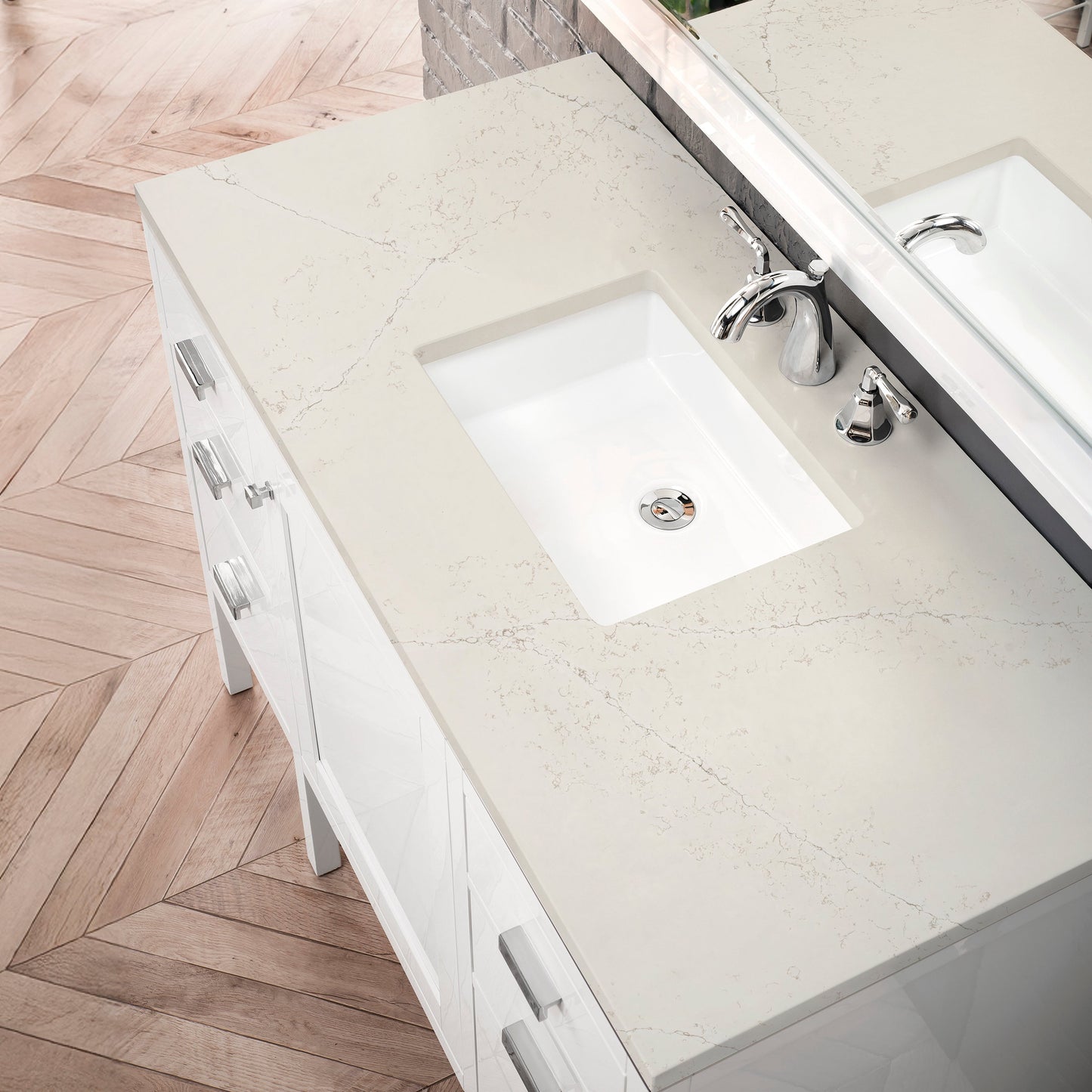 
                  
                    Addison 48" Single Vanity Cabinet in Glossy White Single Bathroom Vanity James Martin Vanities Siberian Silestone 
                  
                