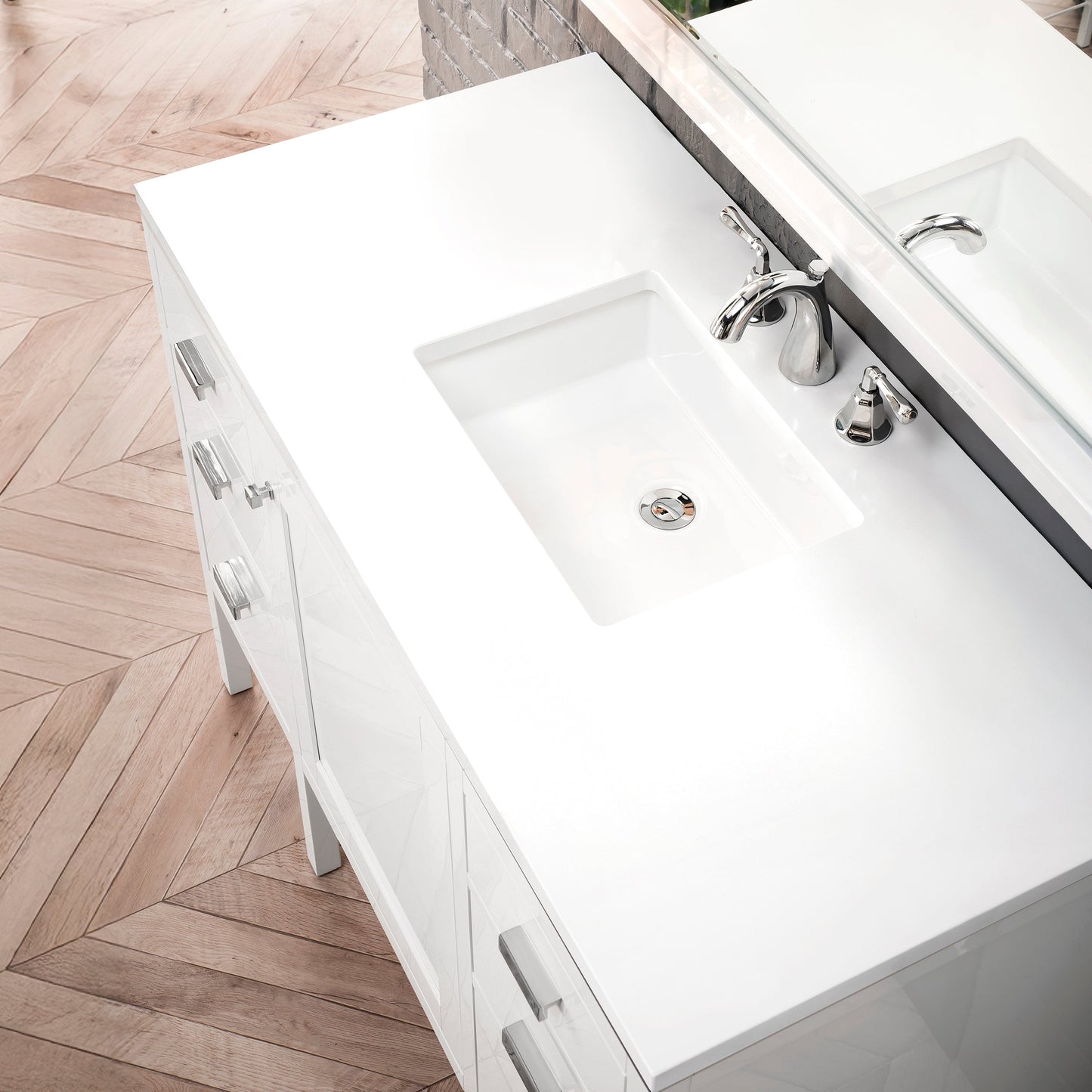 
                  
                    Addison 48" Single Vanity Cabinet in Glossy White Single Bathroom Vanity James Martin Vanities White Zeus Silestone 
                  
                