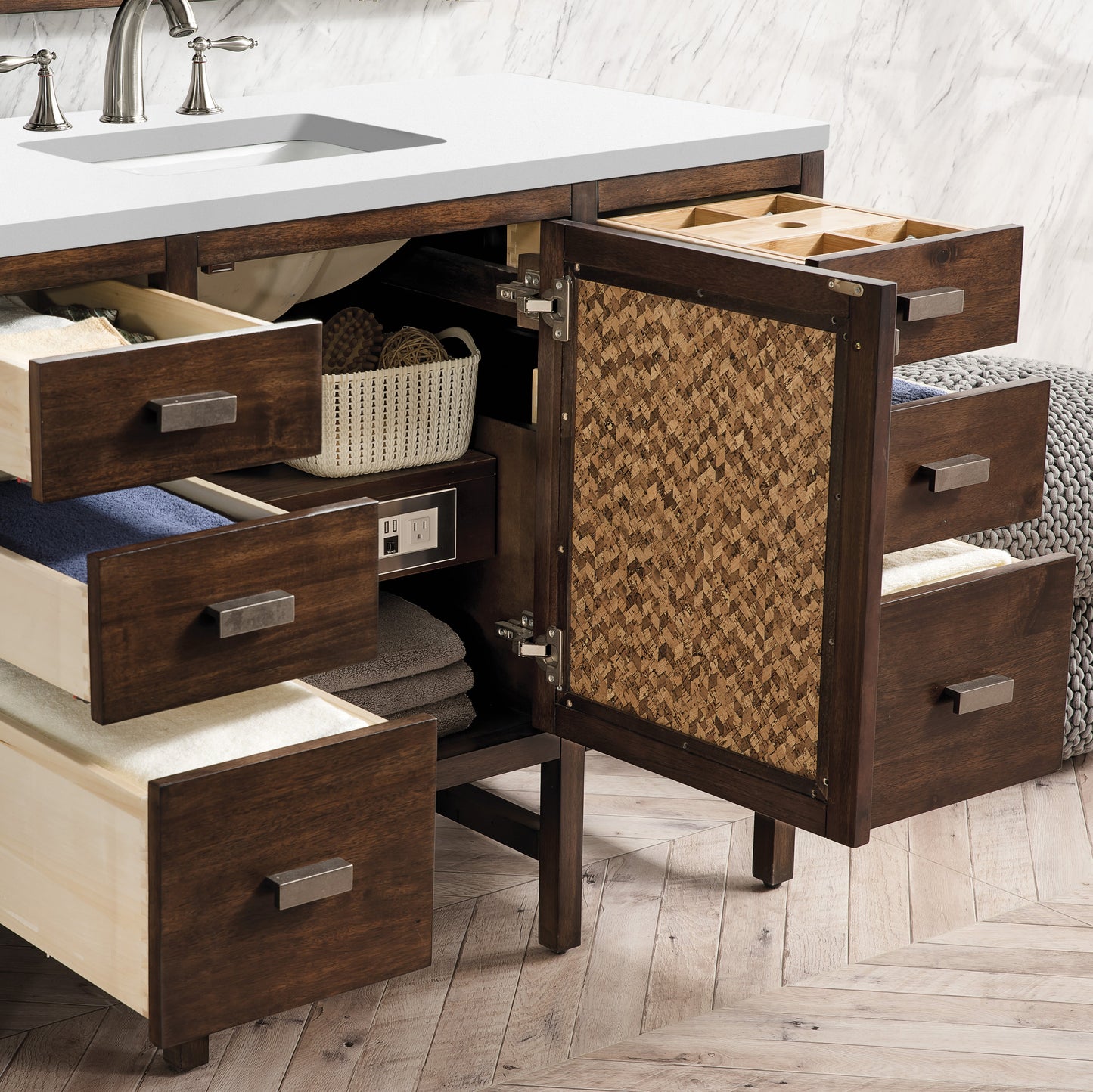 
                  
                    Addison 48" Single Vanity Cabinet in Mid-Century Acacia - James Martin Vanities
                  
                