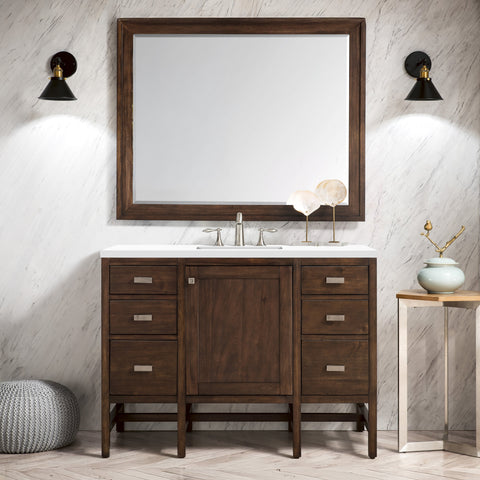 Addison 48" Single Vanity Cabinet in Mid-Century Acacia Single Bathroom Vanity James Martin Vanities 