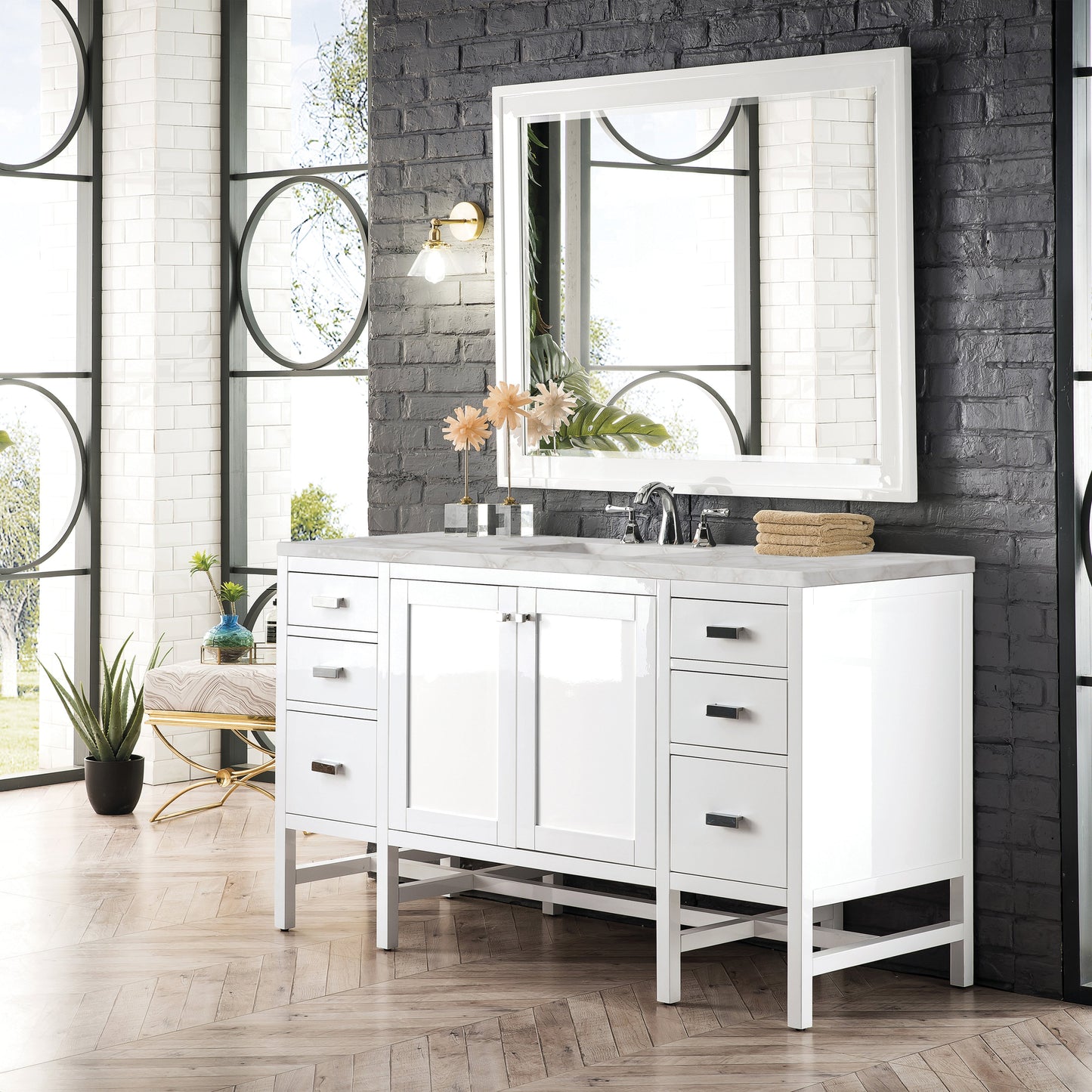 
                  
                    Addison 60" Single Vanity Cabinet in Glossy White - James Martin Vanities
                  
                