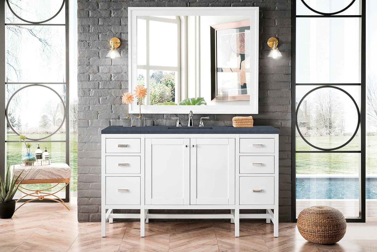 
                  
                    Addison 60" Single Vanity Cabinet in Glossy White Single Bathroom Vanity James Martin Vanities 
                  
                