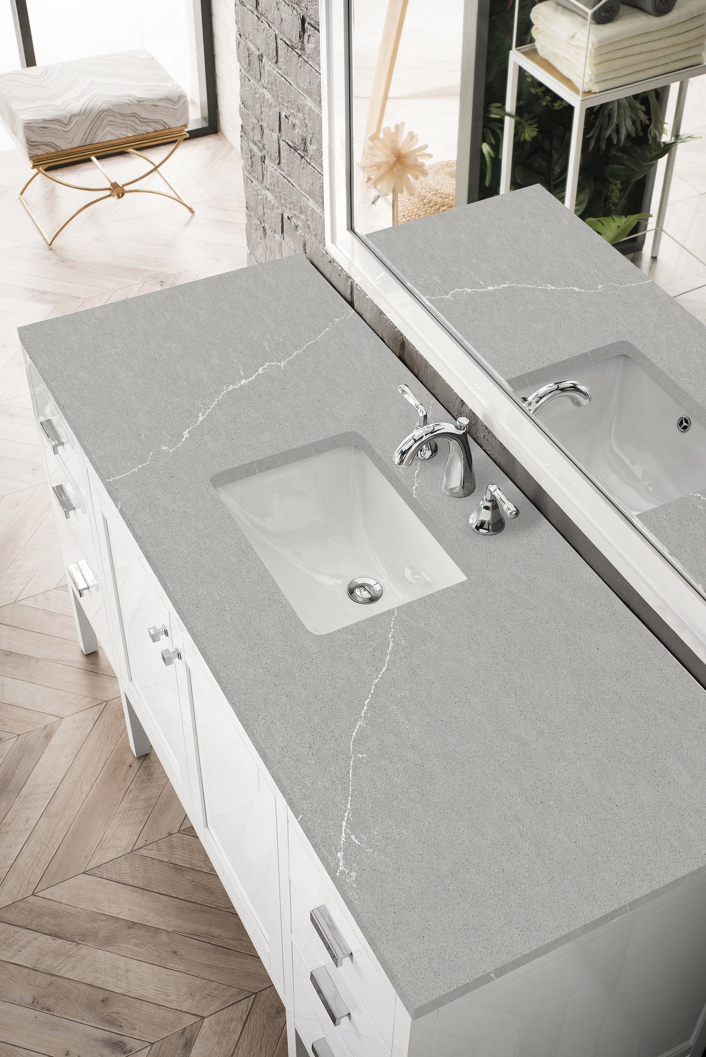 
                  
                    Addison 60" Single Vanity Cabinet in Glossy White Single Bathroom Vanity James Martin Vanities 
                  
                