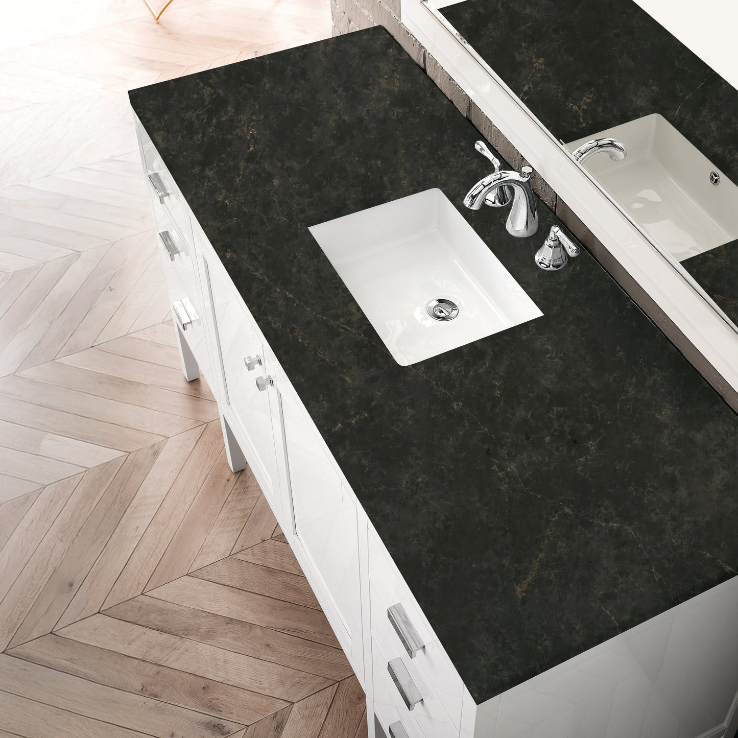 
                  
                    Addison 60" Single Vanity Cabinet in Glossy White Single Bathroom Vanity James Martin Vanities Phantome Eclos 
                  
                