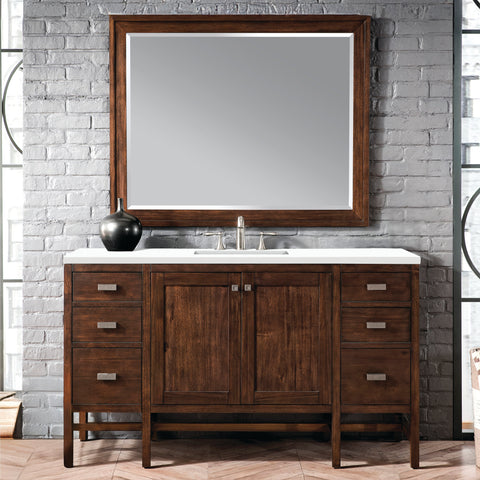 Addison 60" Single Vanity Cabinet in Mid-Century Acacia Single Bathroom Vanity James Martin Vanities 