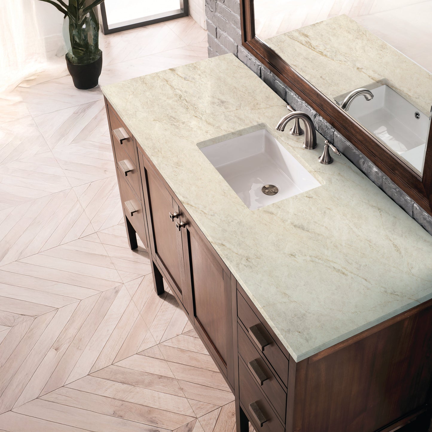 
                  
                    Addison 60" Single Vanity Cabinet in Mid-Century Acacia Single Bathroom Vanity James Martin Vanities Tajnar Eclos 
                  
                