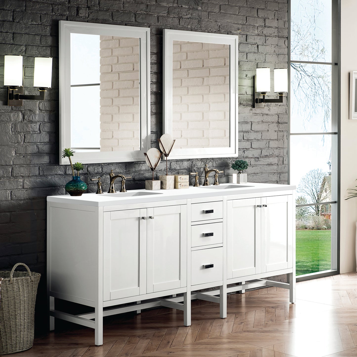 
                  
                    Addison 72" Double Vanity Cabinet in Glossy-White - James Martin Vanities
                  
                