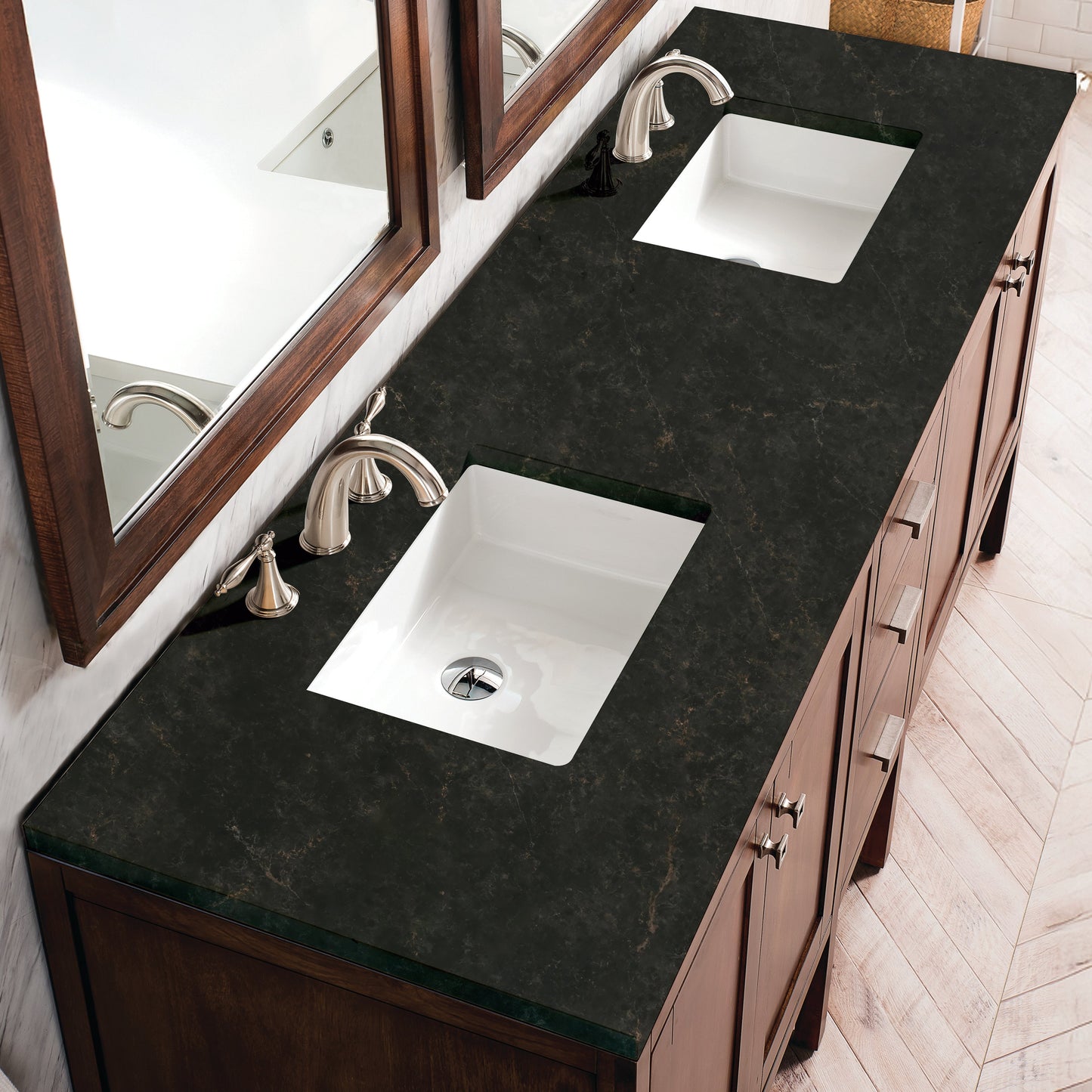 
                  
                    Addison 72" Double Vanity Cabinet in Mid-Century Acacia - James Martin Vanities
                  
                
