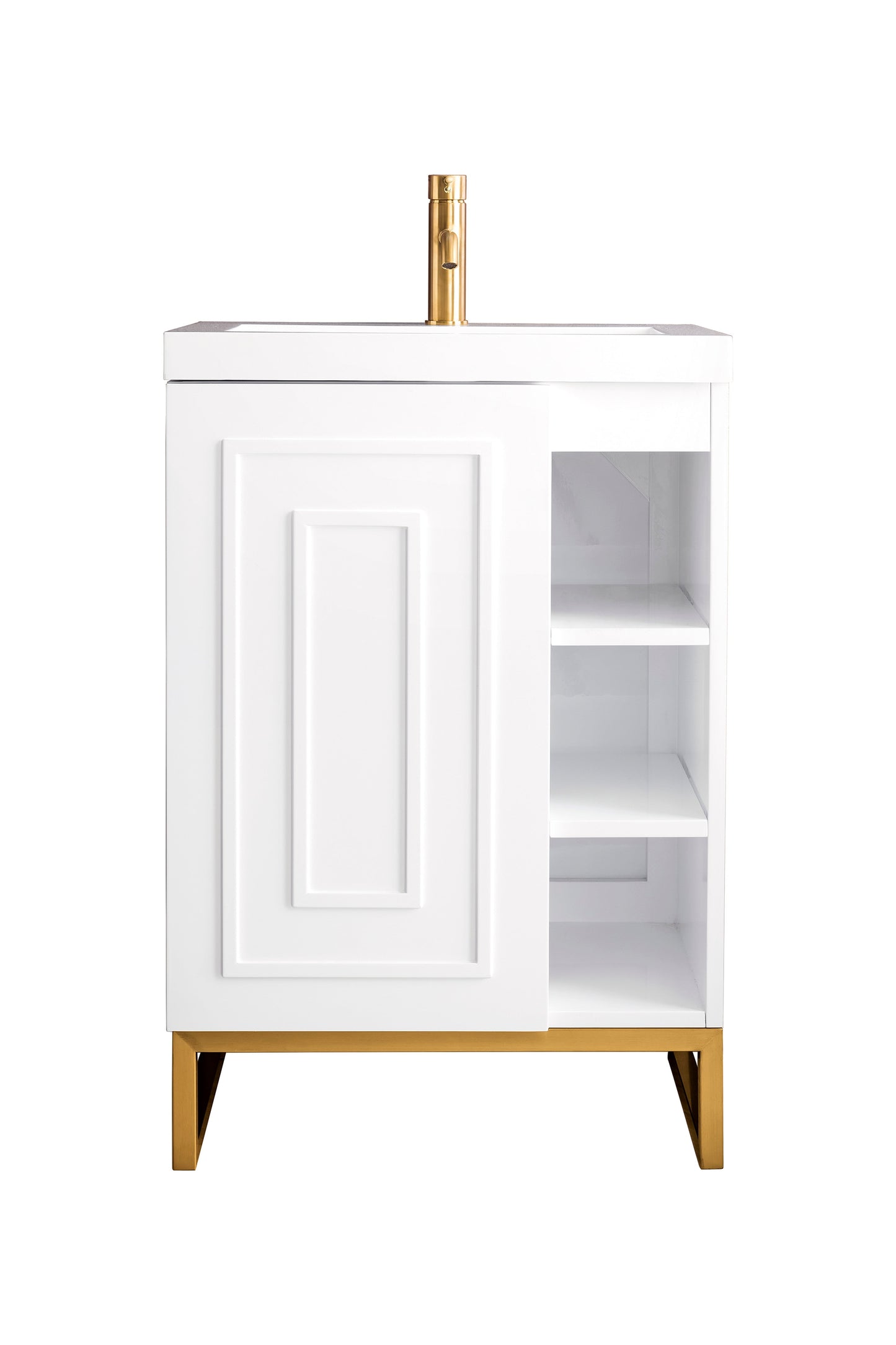 
                  
                    Alicante 24" Single Vanity in Glossy White Single Bathroom Vanity James Martin Vanities Radiant Gold 
                  
                