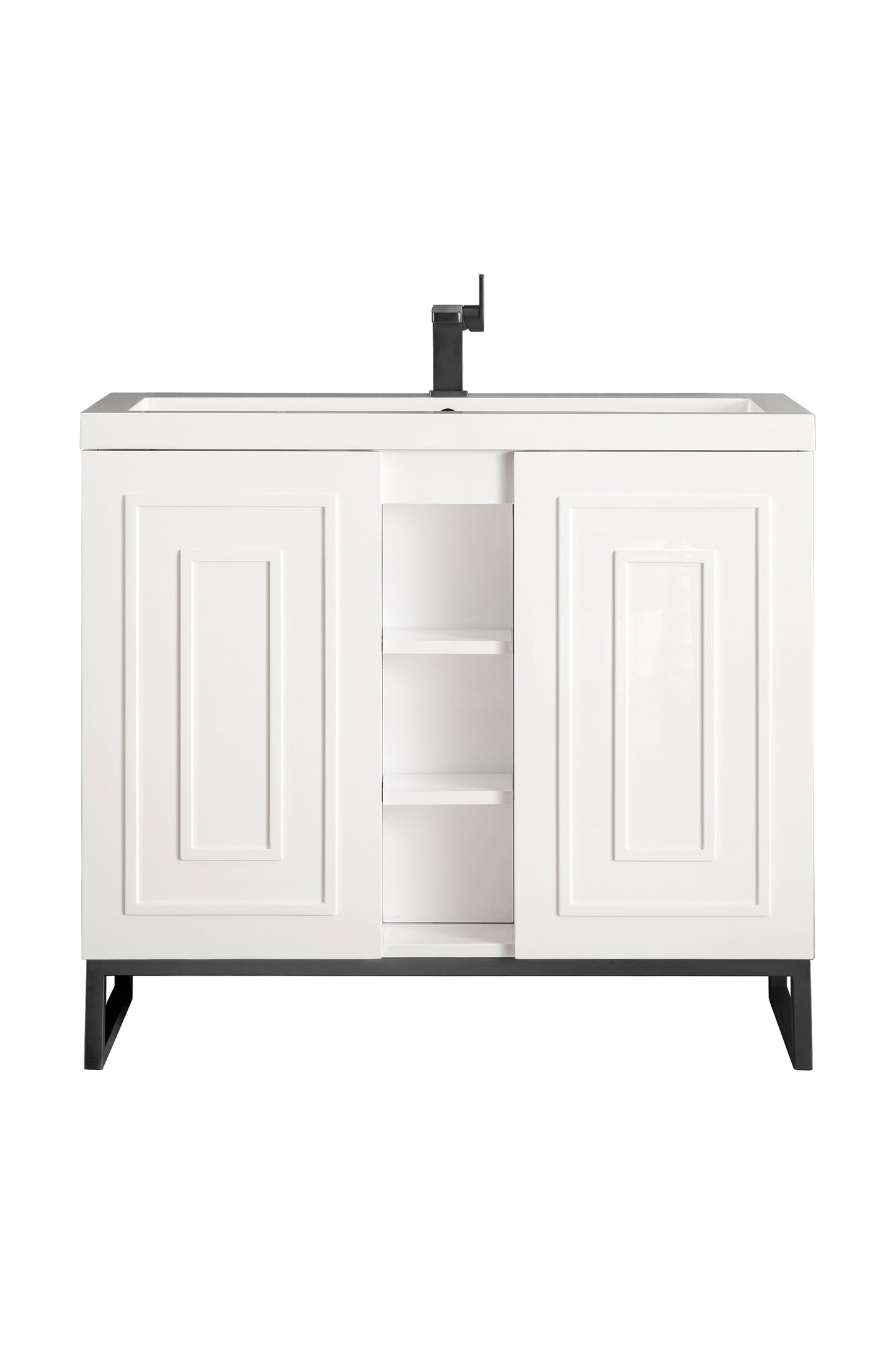 
                  
                    Alicante' 39.5" Single Vanity in Glossy White Single Bathroom Vanity James Martin Vanities Matte Black 
                  
                