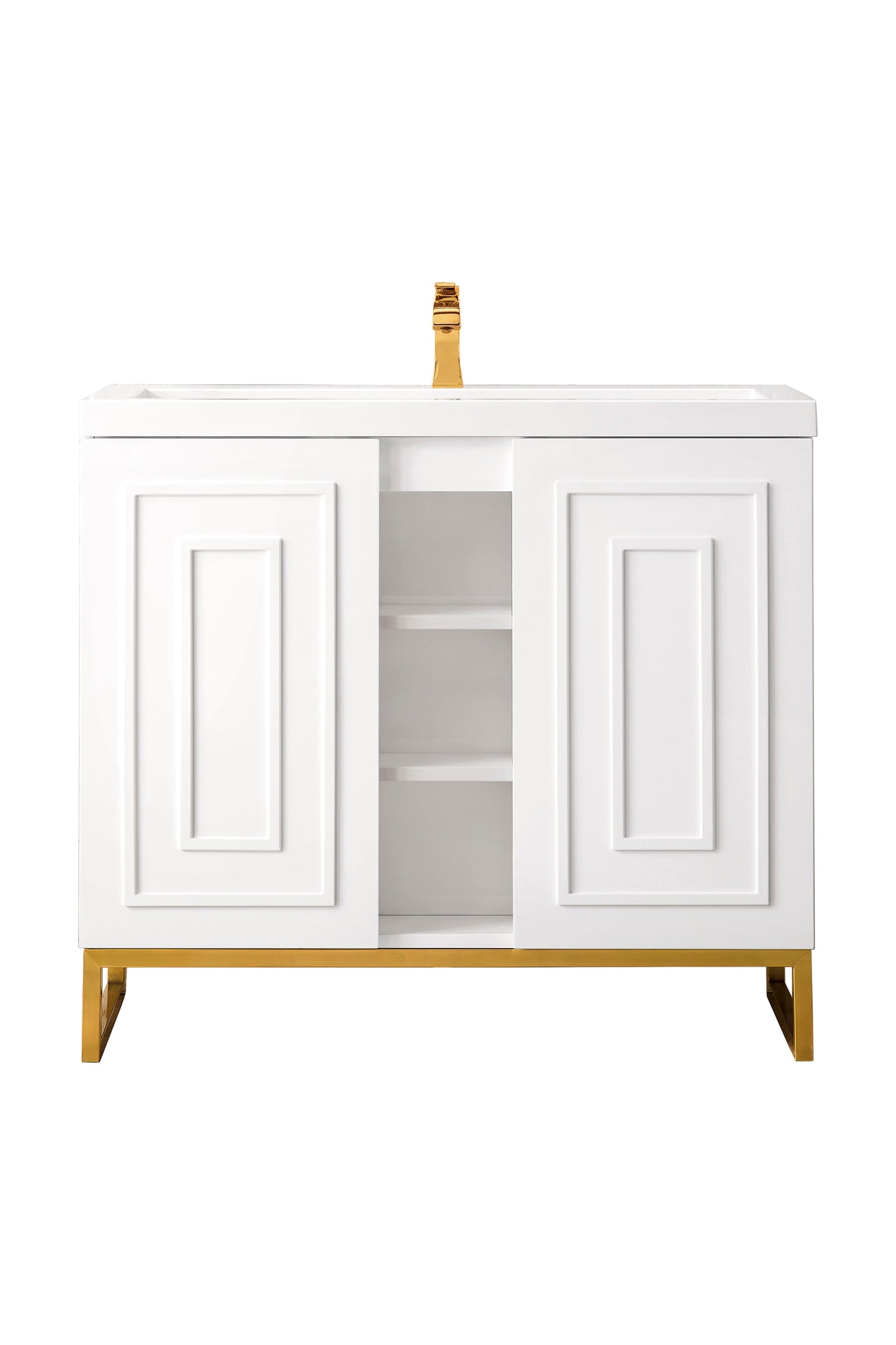 
                  
                    Alicante' 39.5" Single Vanity in Glossy White Single Bathroom Vanity James Martin Vanities Radiant Gold 
                  
                