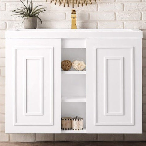 Alicante' 39.5" Single Vanity in Glossy White Single Bathroom Vanity James Martin Vanities Select a Style 