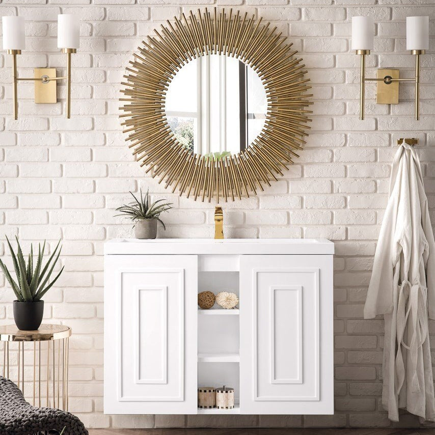 Alicante' 39.5" Single Vanity in Glossy White Single Bathroom Vanity James Martin Vanities Select a Style 