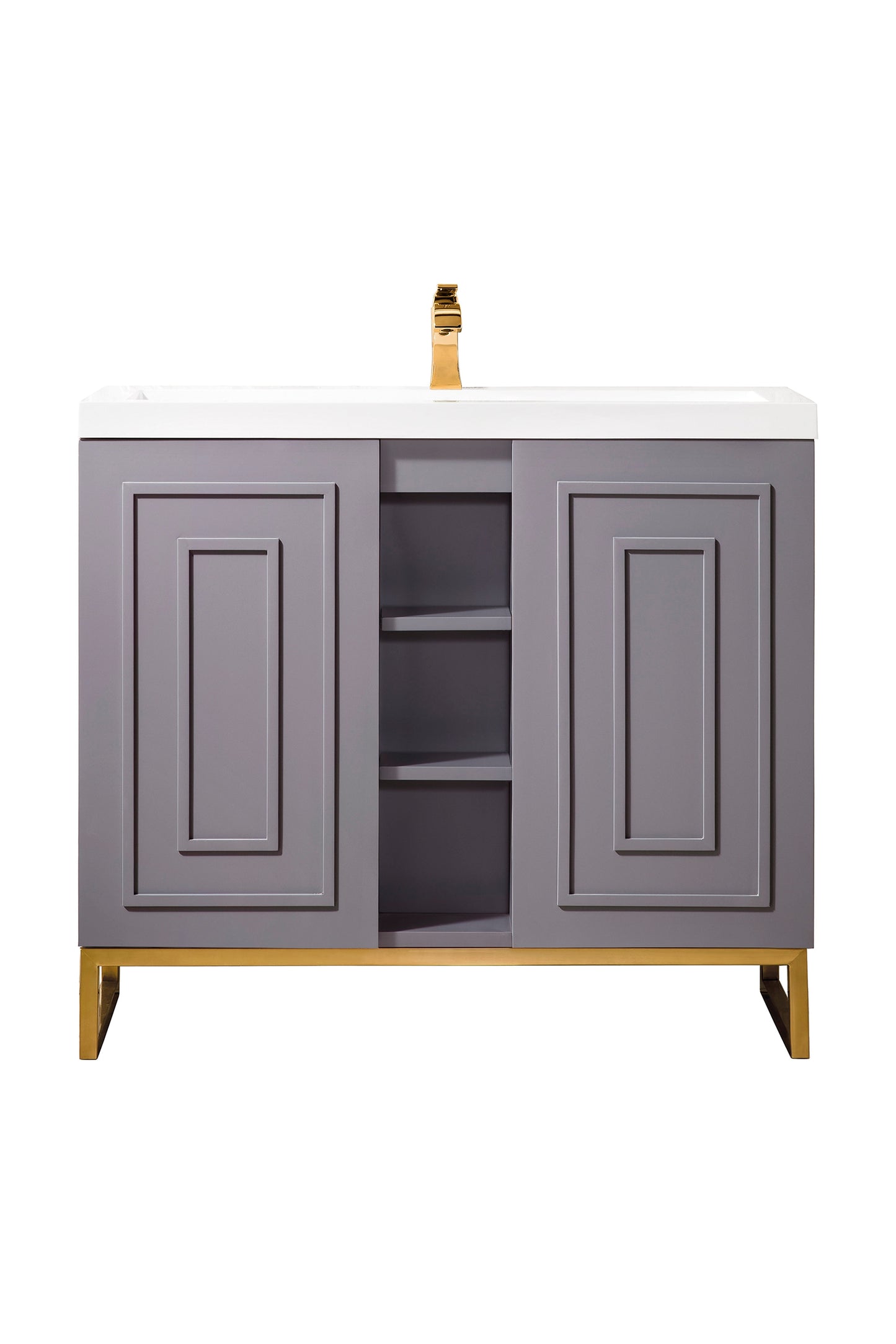
                  
                    Alicante' 39.5" Single Vanity in Gray Smoke Single Bathroom Vanity James Martin Vanities Radiant Gold 
                  
                