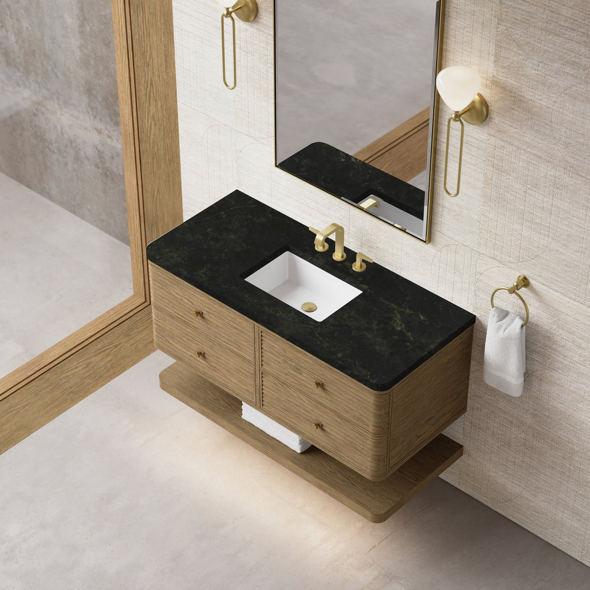 
                  
                    Allamari 48" Single Vanity in Dune Mist James Martin Vanities Phantome Eclos 
                  
                