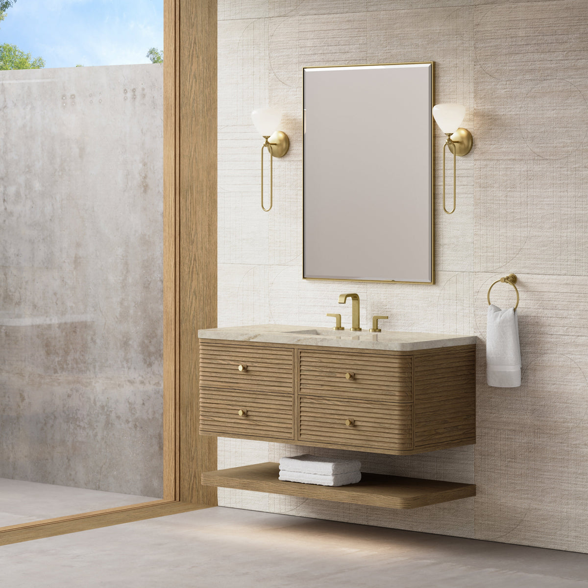
                  
                    Allamari 48" Single Vanity in Dune Mist James Martin Vanities Tajnar Eclos 
                  
                