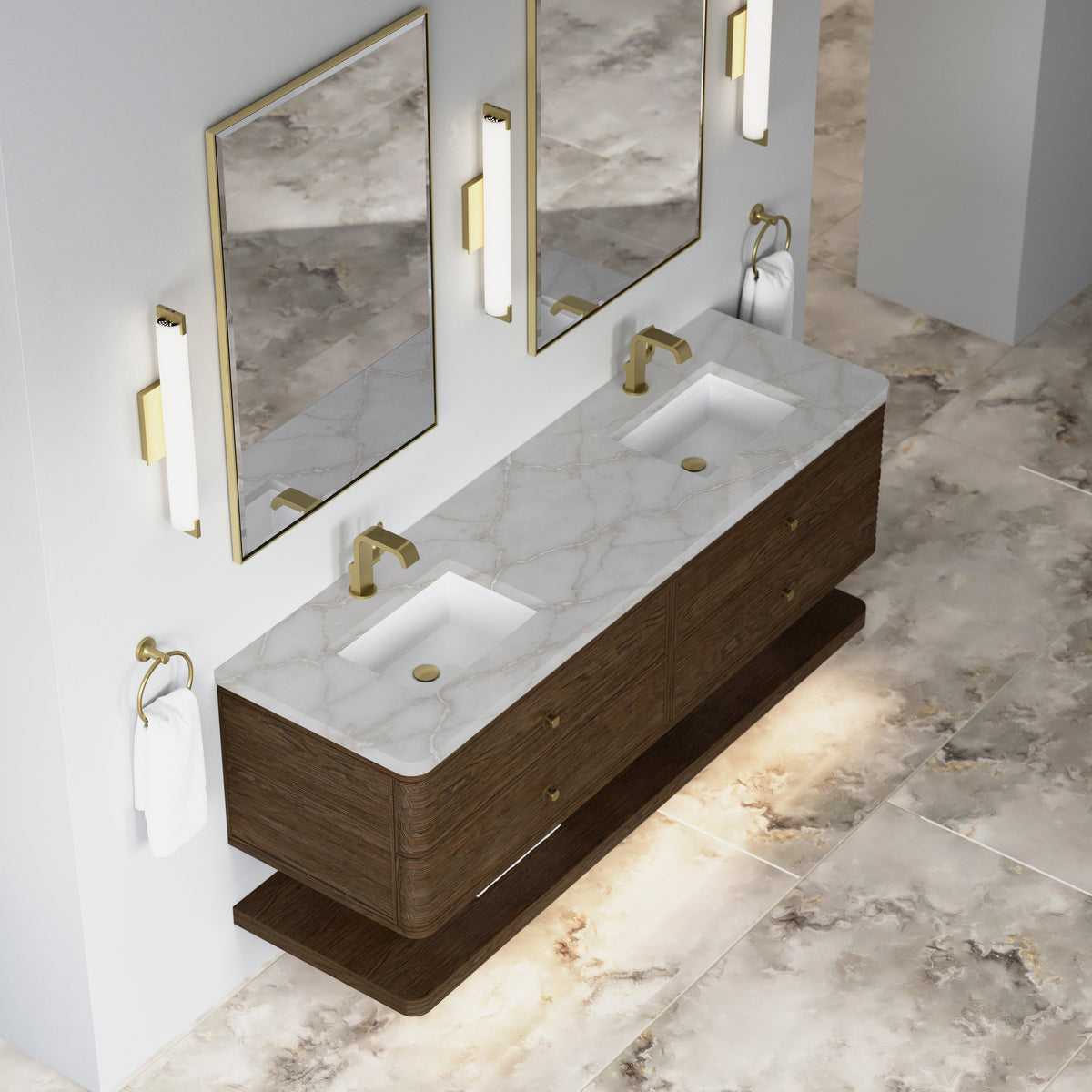
                  
                    Allamari 72" Double Vanity in Sable James Martin Vanities Victorian Silver Silestone Single-Hole Faucet 
                  
                