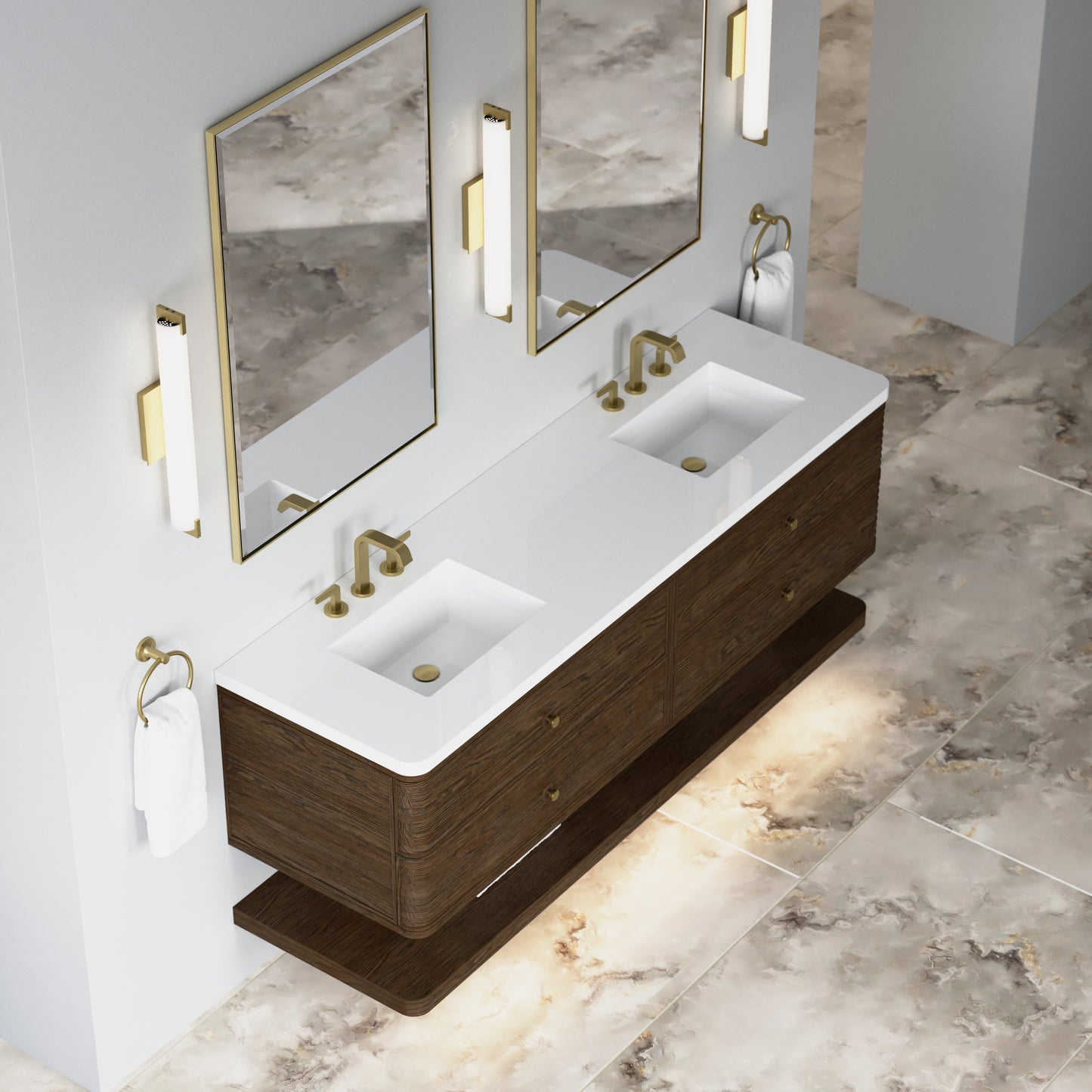 
                  
                    Allamari 72" Double Vanity in Sable James Martin Vanities White Zeus Silestone 
                  
                