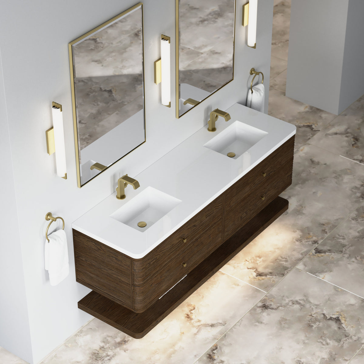
                  
                    Allamari 72" Double Vanity in Sable James Martin Vanities White Zeus Silestone Single-Hole Faucet 
                  
                