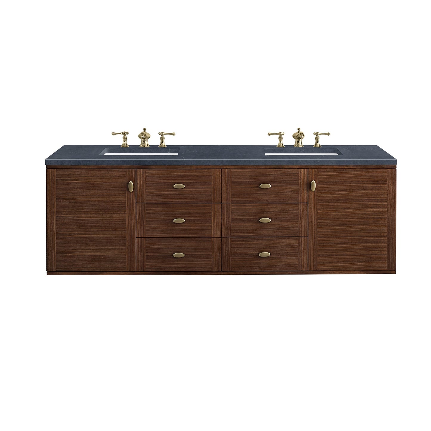
                  
                    Amberly 72" Double Vanity in Mid-Century Walnut Double Bathroom Vanity James Martin Vanities 
                  
                