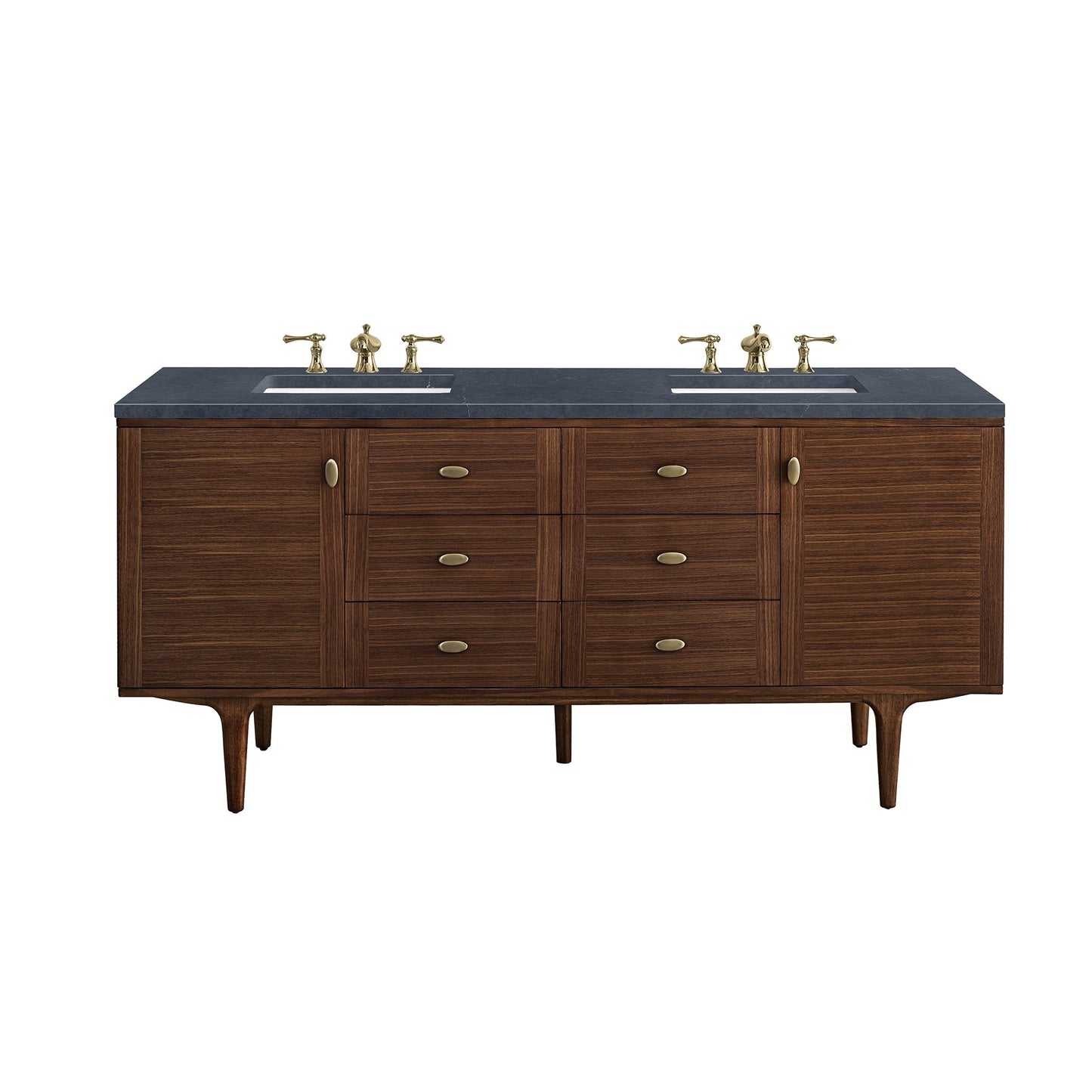 
                  
                    Amberly 72" Double Vanity in Mid-Century Walnut Double Bathroom Vanity James Martin Vanities 
                  
                