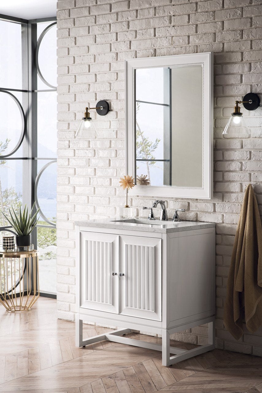 
                  
                    Athens 30" Single Vanity Cabinet in Glossy White Single Bathroom Vanity James Martin Vanities 
                  
                