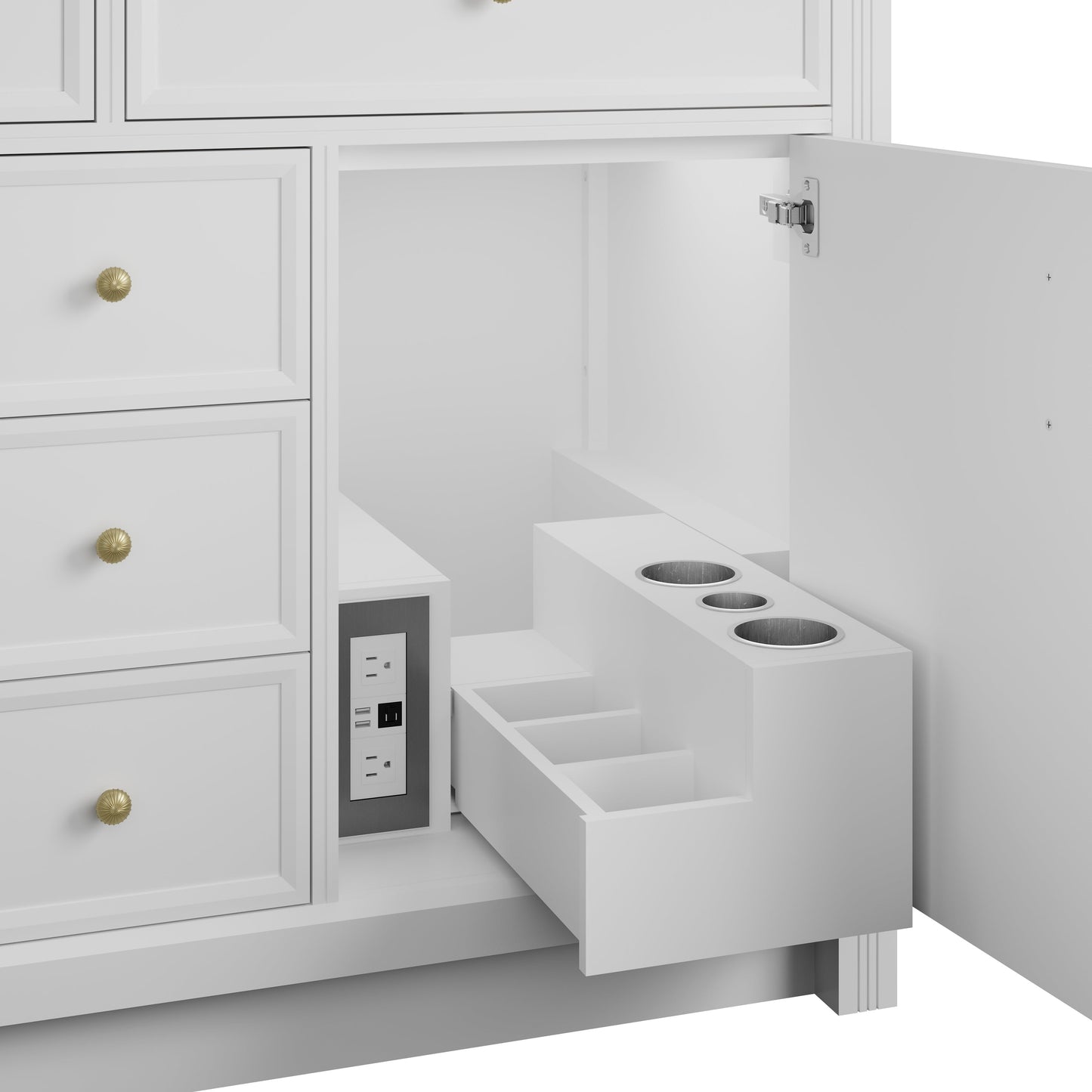 
                  
                    Bellshire 120" Dual Vanity Set with 24" Make-Up Counter in Bright White James Martin Vanities 
                  
                