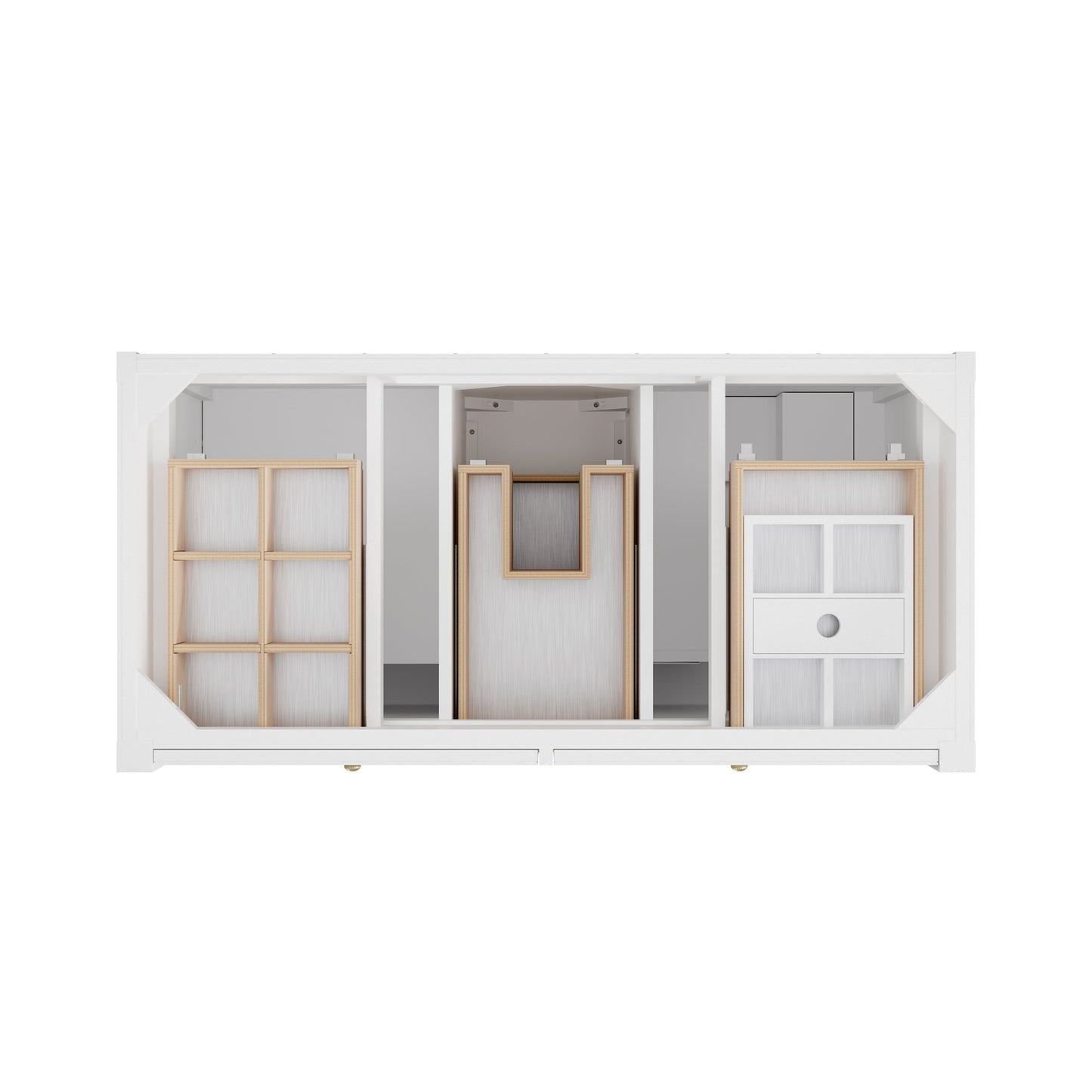 
                  
                    Bellshire 120" Dual Vanity Set with 24" Make-Up Counter in Bright White James Martin Vanities 
                  
                