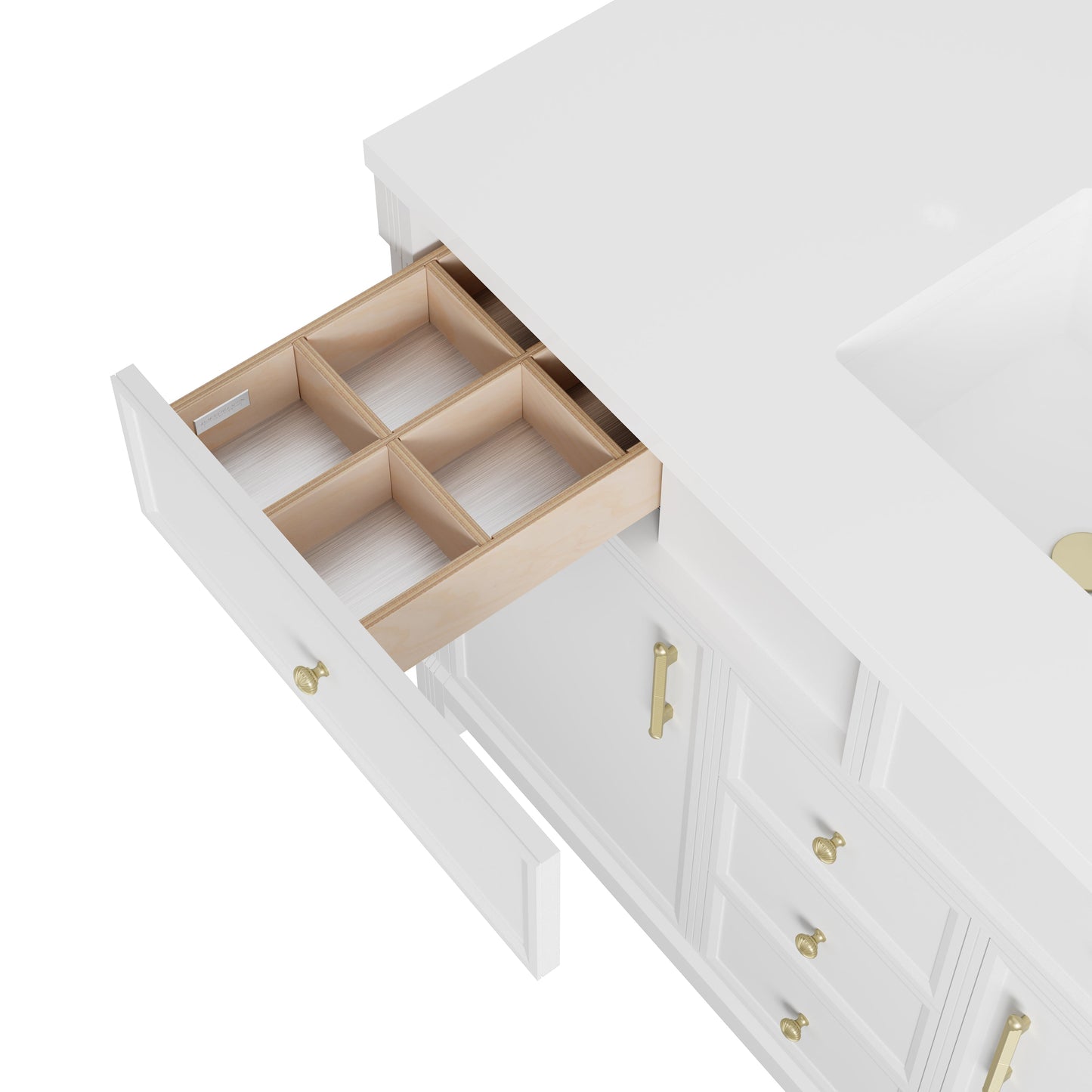 
                  
                    Bellshire 120" Dual Vanity Set with 24" Make-Up Counter in Bright White James Martin Vanities 
                  
                