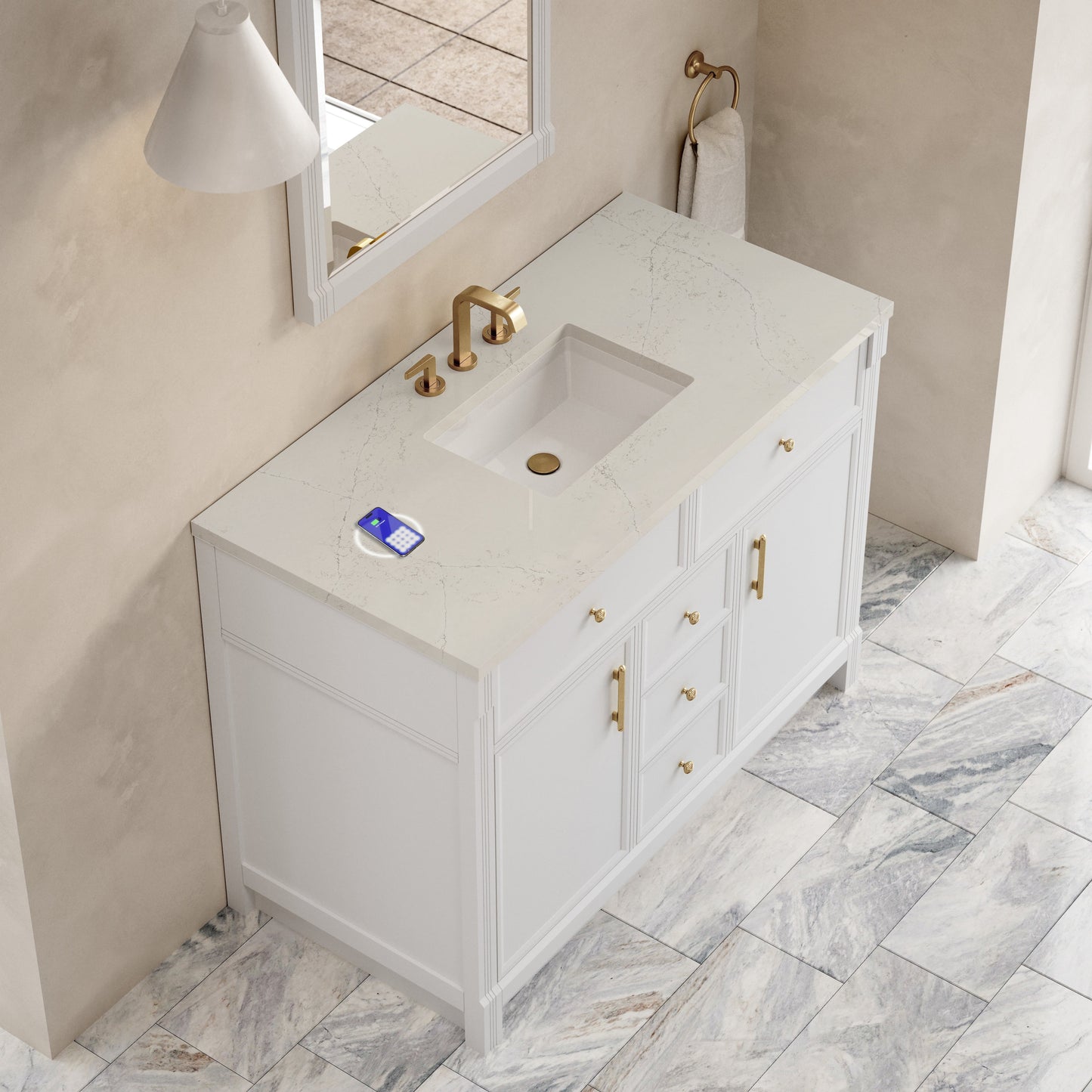 
                  
                    Bellshire 48" Single Vanity in Bright White - James Martin Vanities
                  
                