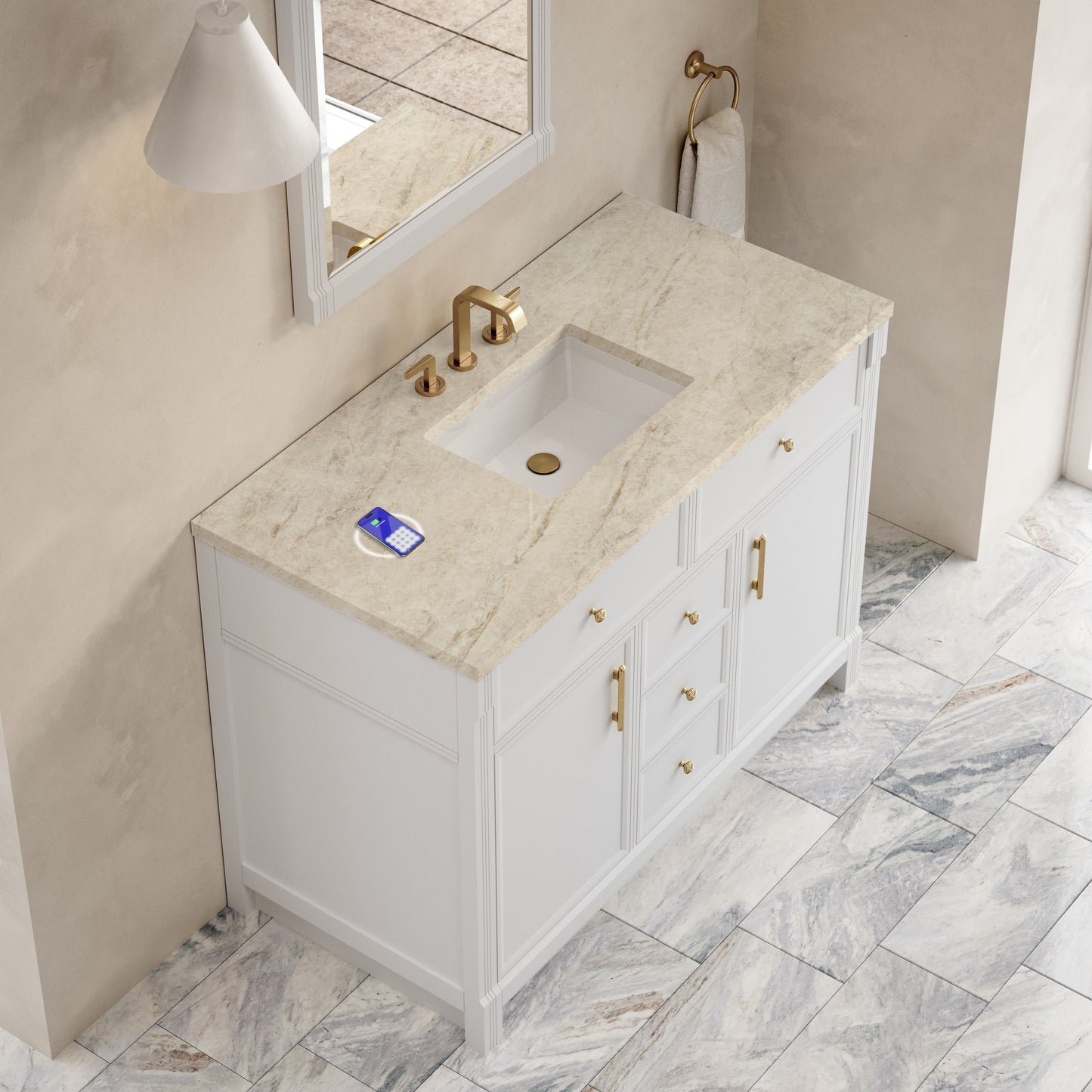 
                  
                    Bellshire 48" Single Vanity in Bright White - James Martin Vanities
                  
                