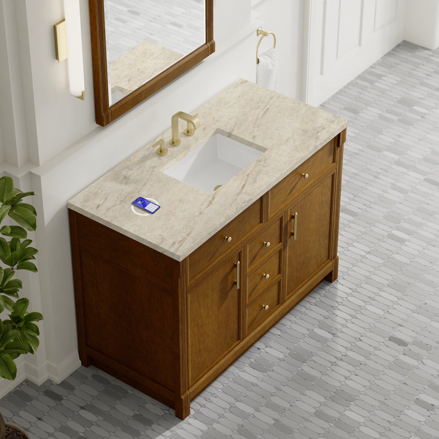 
                  
                    Bellshire 48" Single Vanity in Honey Oak James Martin Vanities FreePower-Enabled Tajnar Eclos 
                  
                