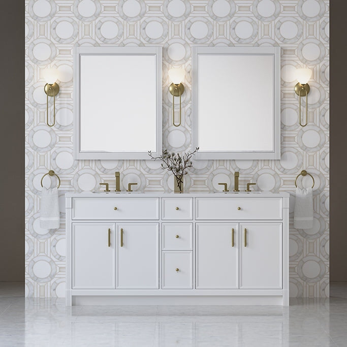 Bellshire 72" Double Vanity in Bright White James Martin Vanities 