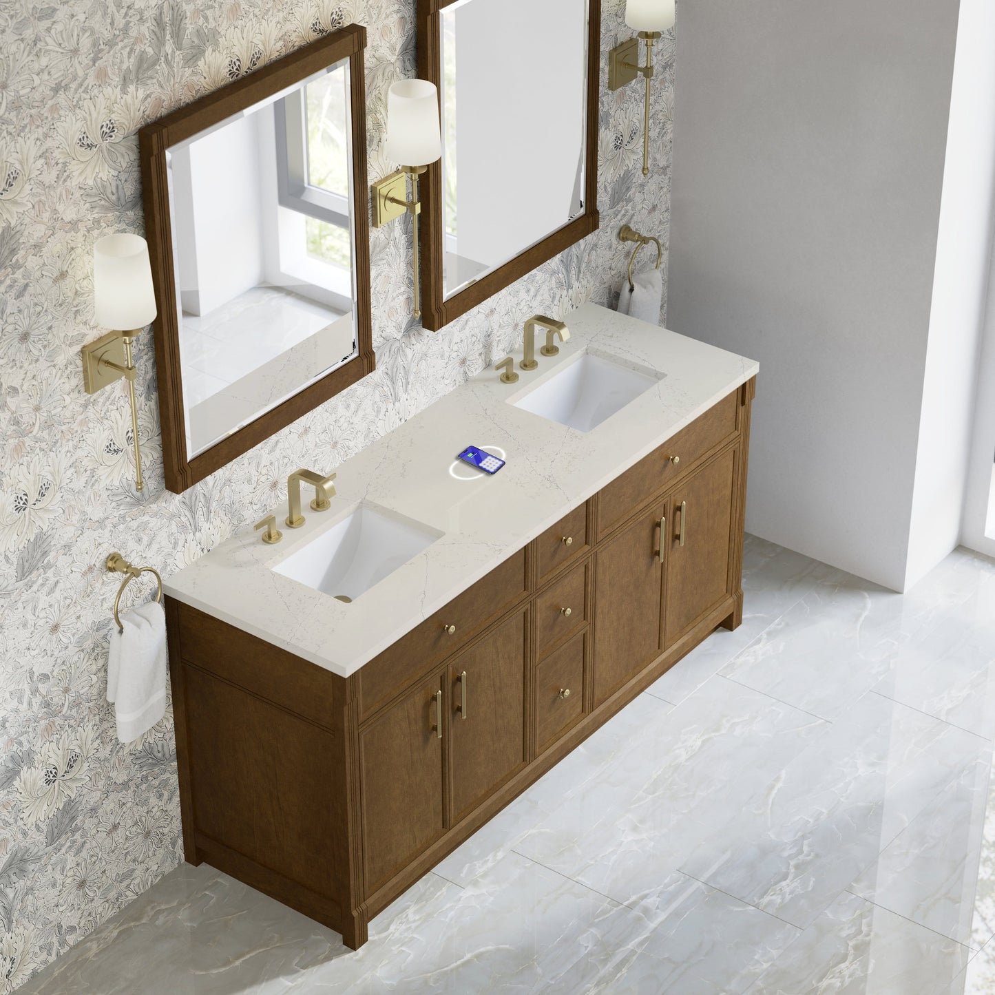 
                  
                    Bellshire 72" Double Vanity in Honey Oak - James Martin Vanities
                  
                