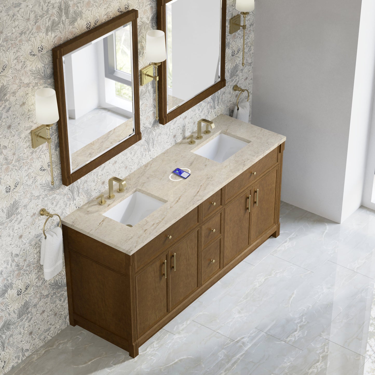 
                  
                    Bellshire 72" Double Vanity in Honey Oak - James Martin Vanities
                  
                