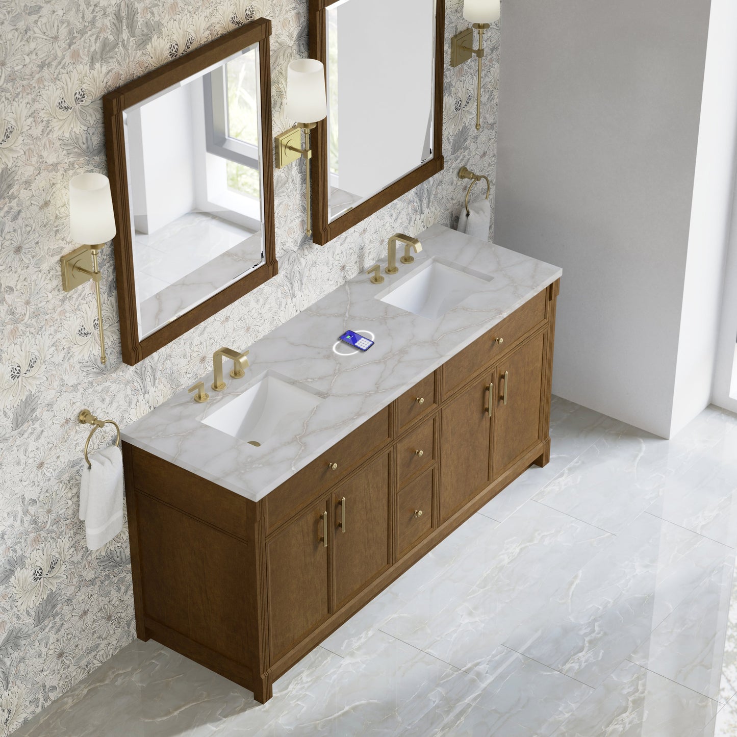 
                  
                    Bellshire 72" Double Vanity in Honey Oak - James Martin Vanities
                  
                