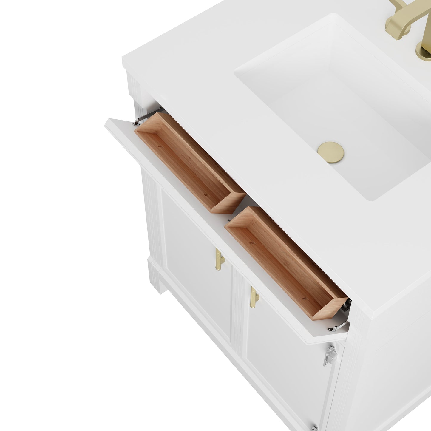 
                  
                    Bellshire 84" Dual Vanity Set with 24" Make-Up Counter in Bright White James Martin Vanities 
                  
                