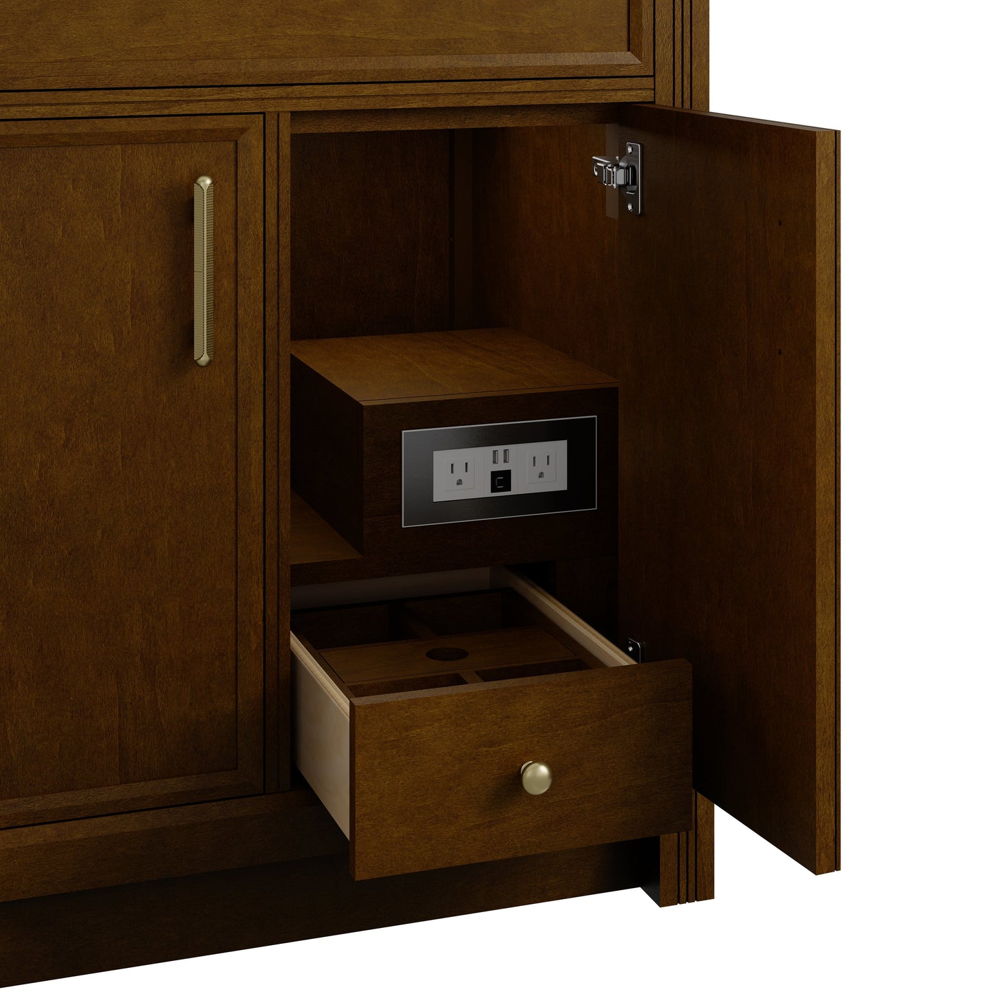 
                  
                    Bellshire 84" Dual Vanity Set with 24" Make-Up Counter in Honey Oak James Martin Vanities 
                  
                