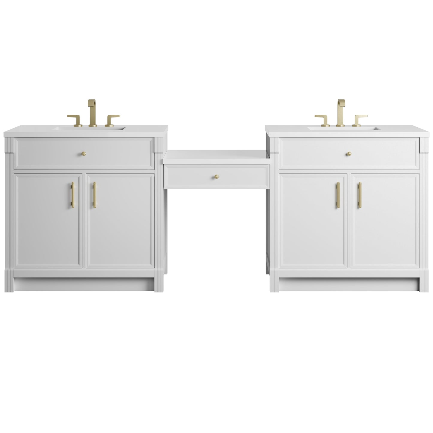
                  
                    Bellshire 96" Dual Vanity Set with 24" Make-Up Counter in Bright White James Martin Vanities 
                  
                