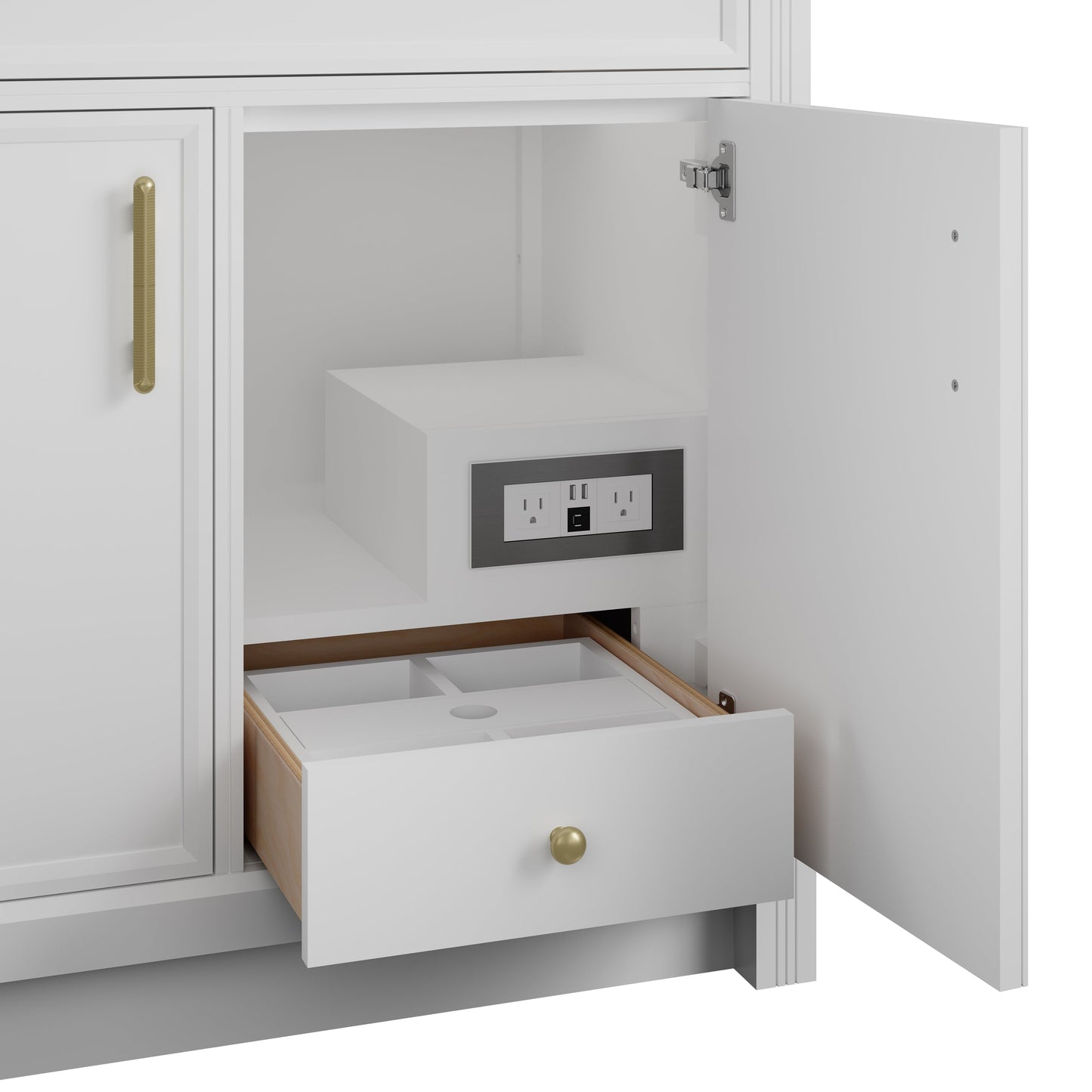 
                  
                    Bellshire 96" Dual Vanity Set with 24" Make-Up Counter in Bright White James Martin Vanities 
                  
                