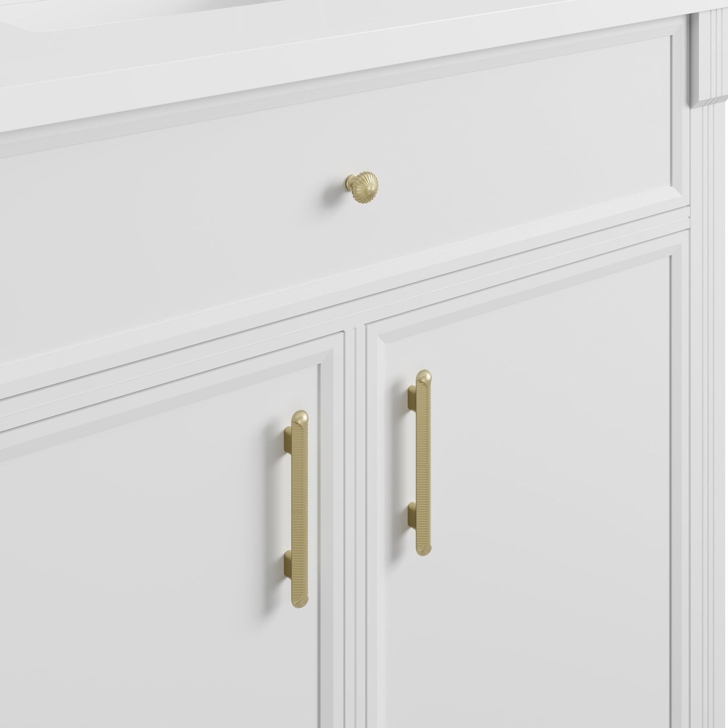 
                  
                    Bellshire 96" Dual Vanity Set with 24" Make-Up Counter in Bright White James Martin Vanities 
                  
                