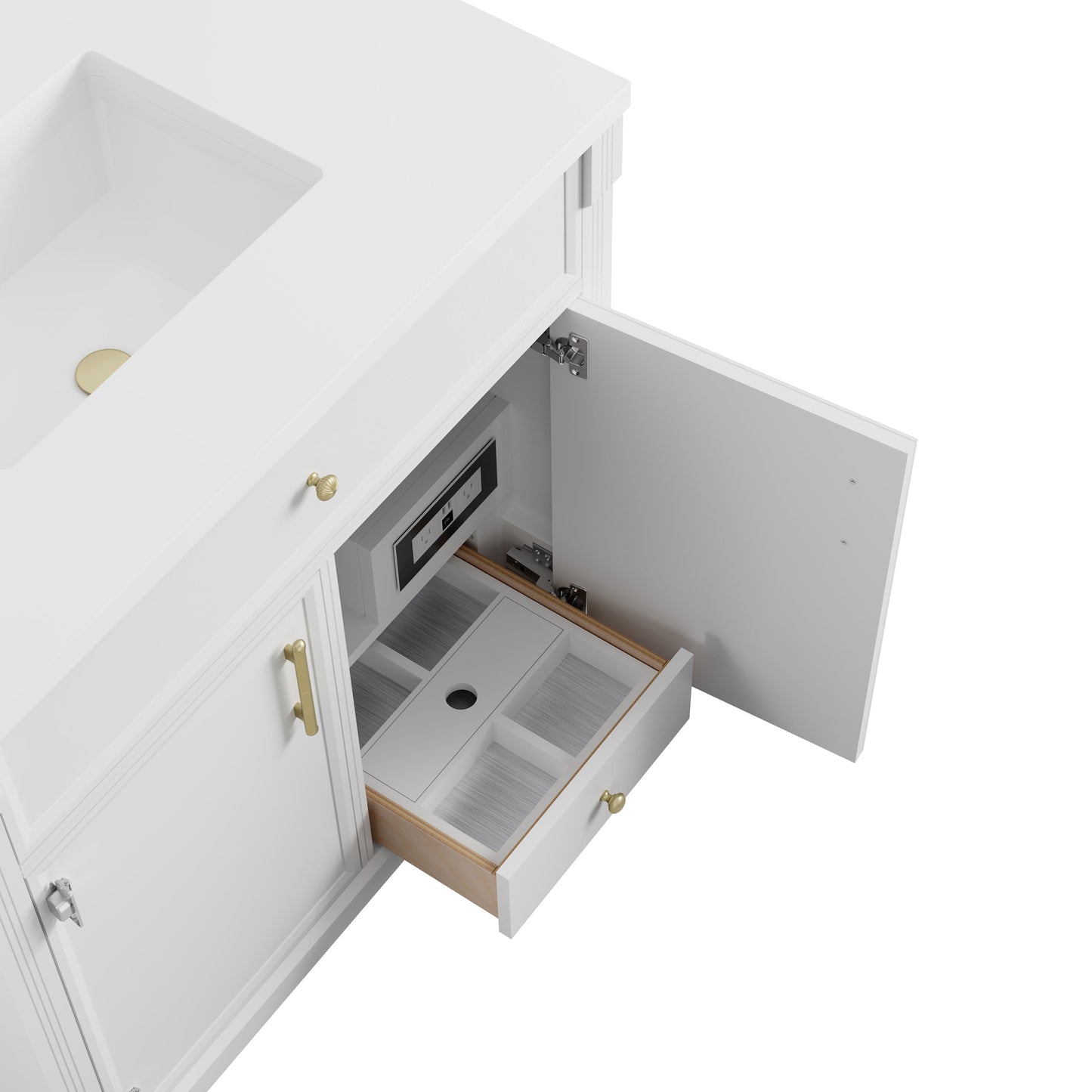 
                  
                    Bellshire 96" Dual Vanity Set with 24" Make-Up Counter in Bright White James Martin Vanities 
                  
                